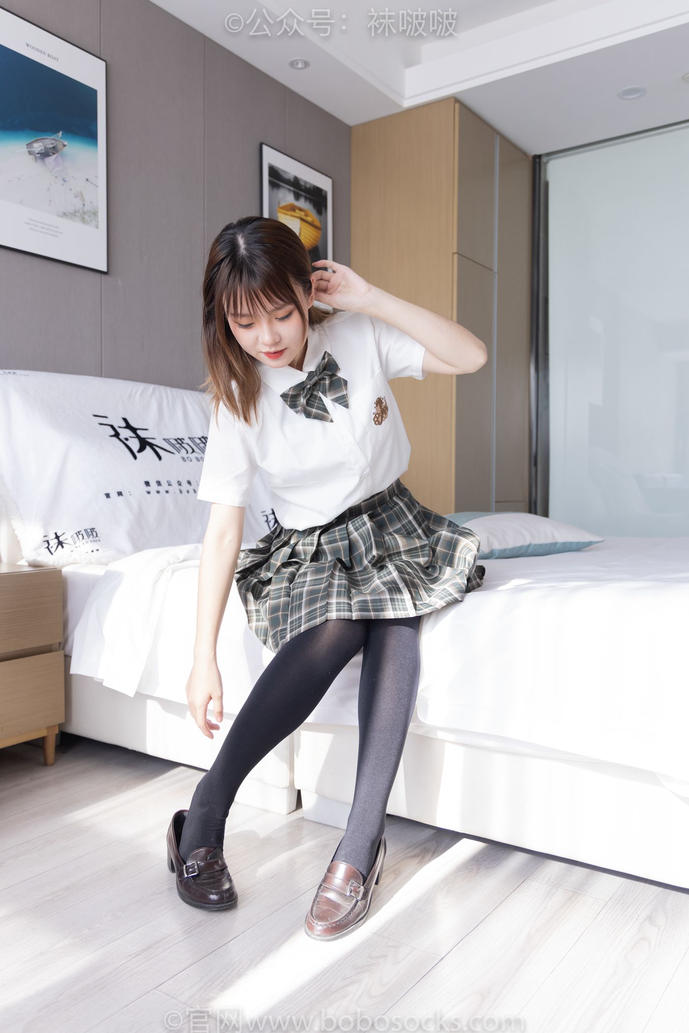 图片[38]-[BoBoSocks袜啵啵]NO.056 朵朵-JK制服、皮鞋、厚黑丝[135P] – 速更版-美库