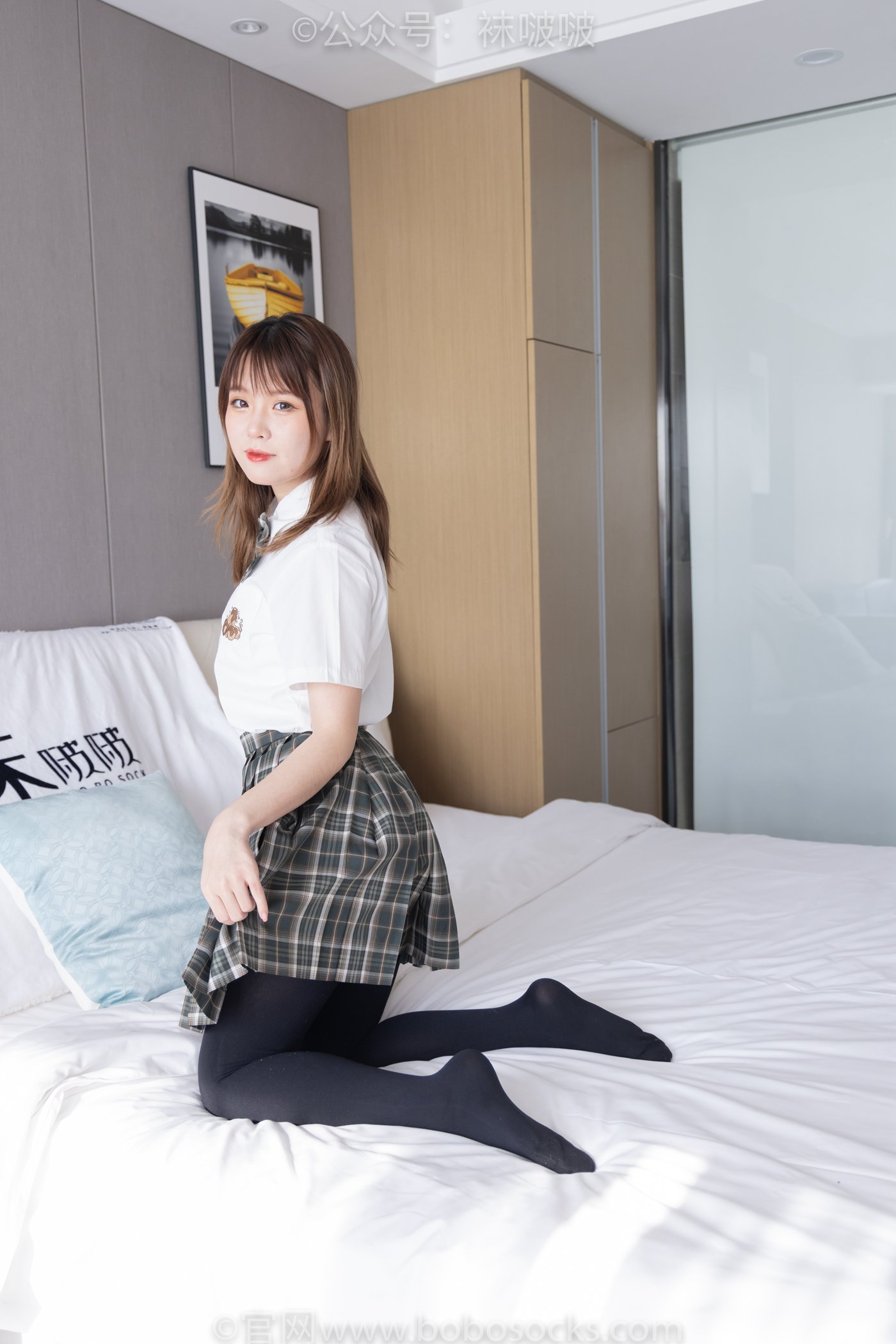 图片[60]-[BoBoSocks袜啵啵]NO.056 朵朵-JK制服、皮鞋、厚黑丝[135P] – 速更版-美库