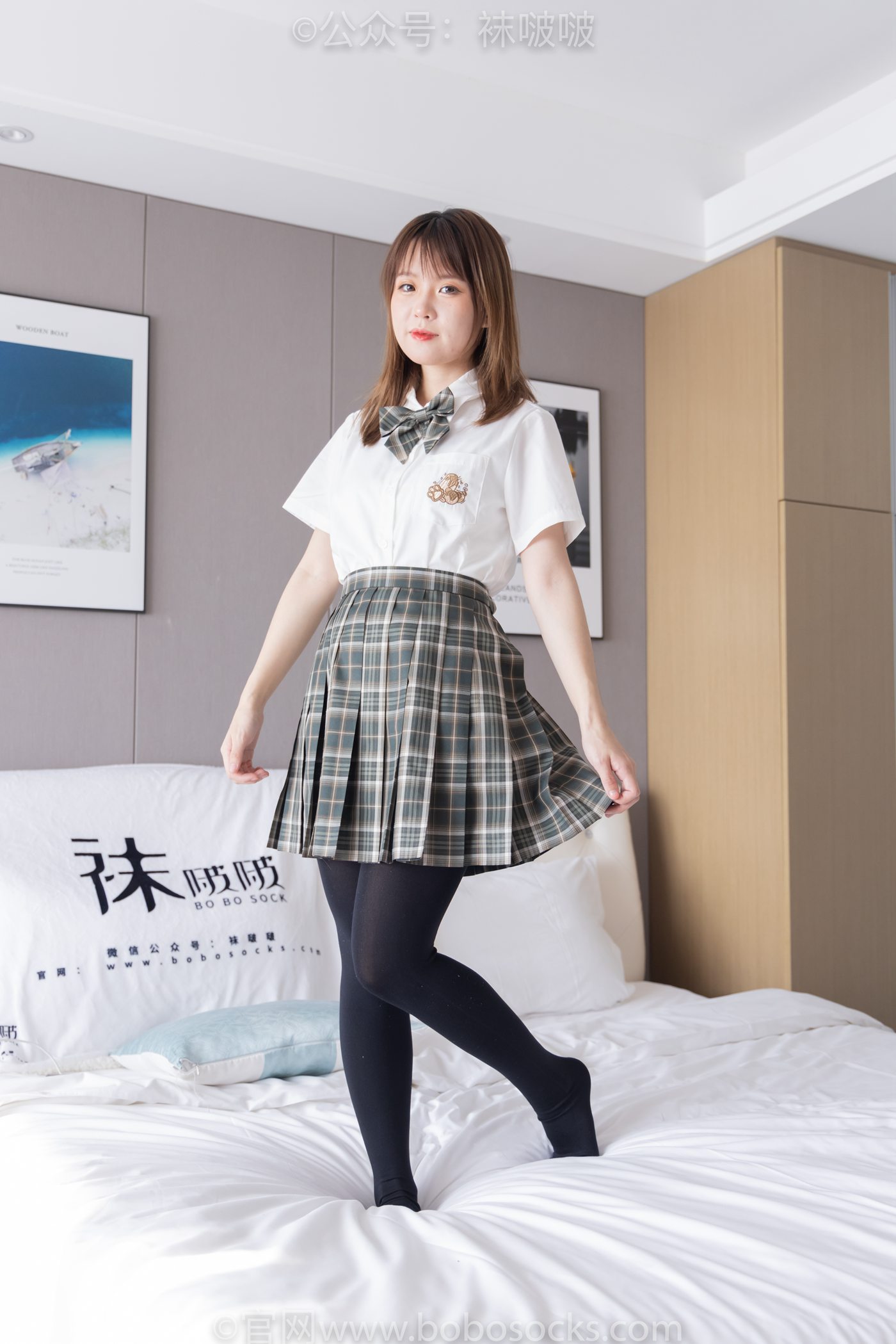 图片[110]-[BoBoSocks袜啵啵]NO.056 朵朵-JK制服、皮鞋、厚黑丝[135P] – 速更版-美库