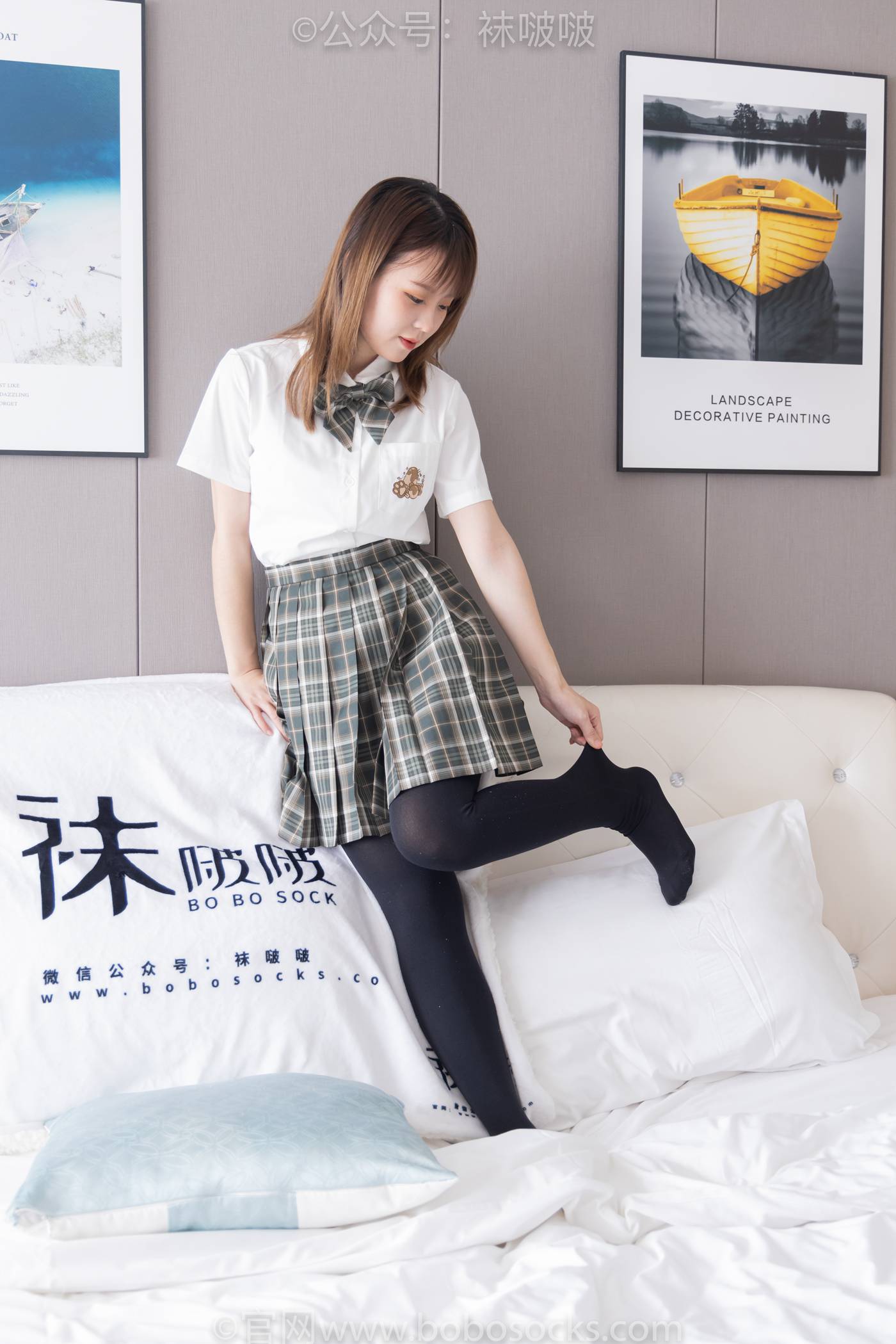 图片[122]-[BoBoSocks袜啵啵]NO.056 朵朵-JK制服、皮鞋、厚黑丝[135P] – 速更版-美库