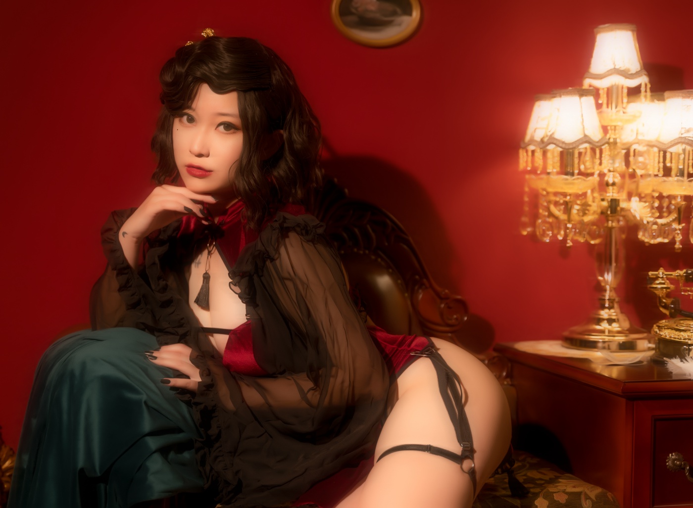 图片[11]-奇行家狗崽(棕桠阿狗崽)- 红丝绒旗袍 [16P] – 速更版-美库