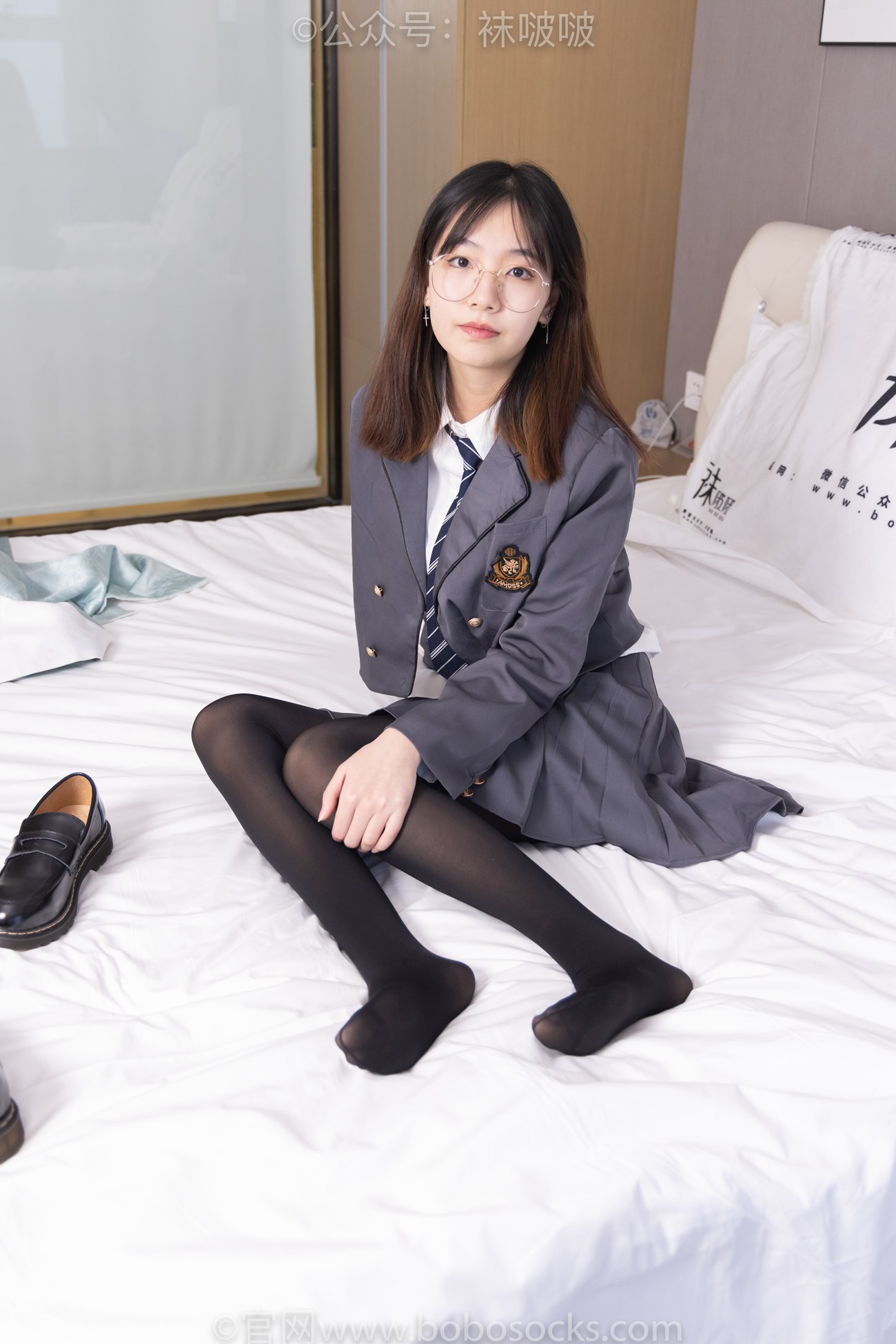 图片[61]-[BoBoSocks袜啵啵]NO.060 小甜豆-JK制服、皮鞋、厚黑丝[131P] – 速更版-美库