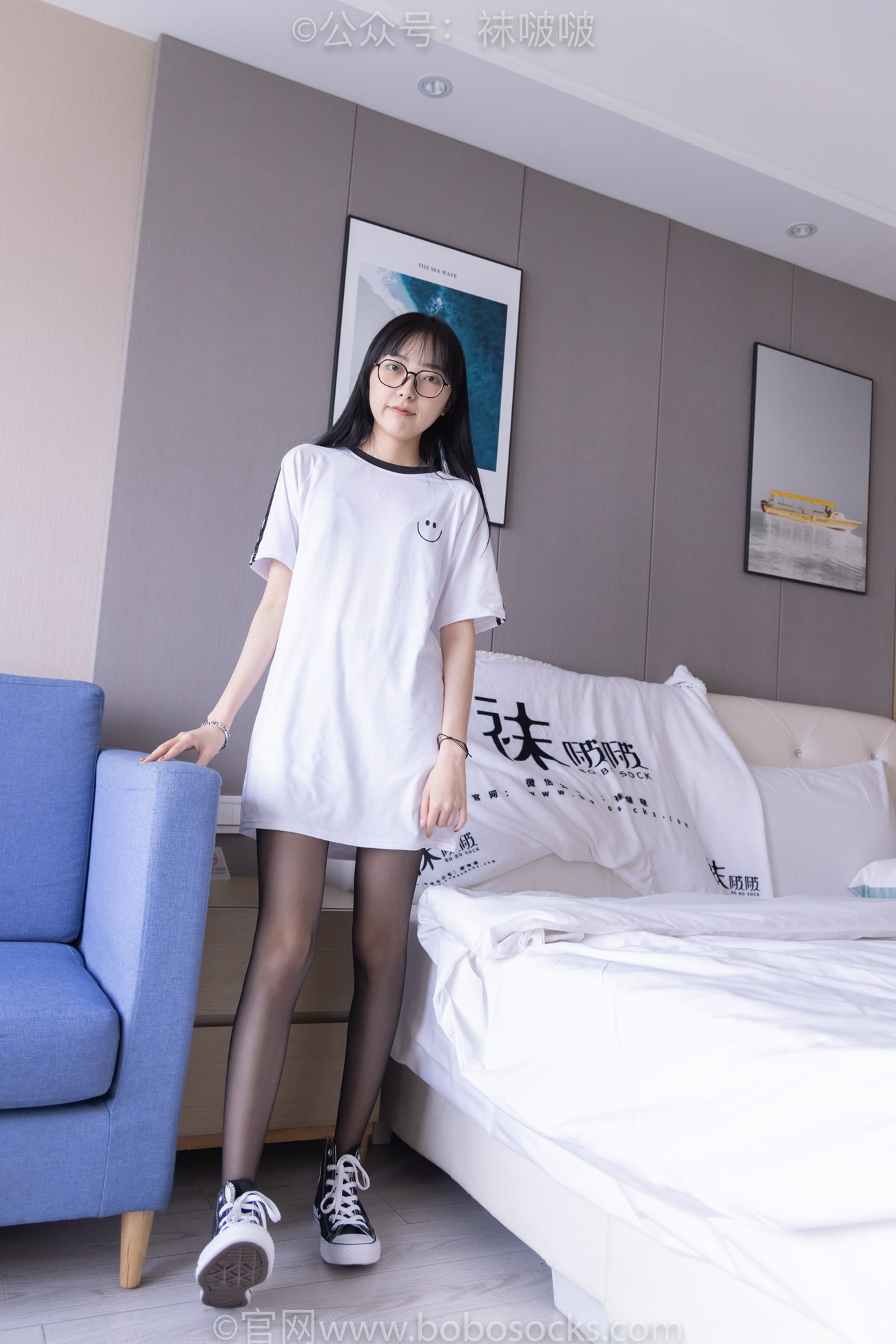 图片[10]-[BoBoSocks袜啵啵]NO.067 稚予-匡威帆布鞋、黑丝[125P] – 速更版-美库