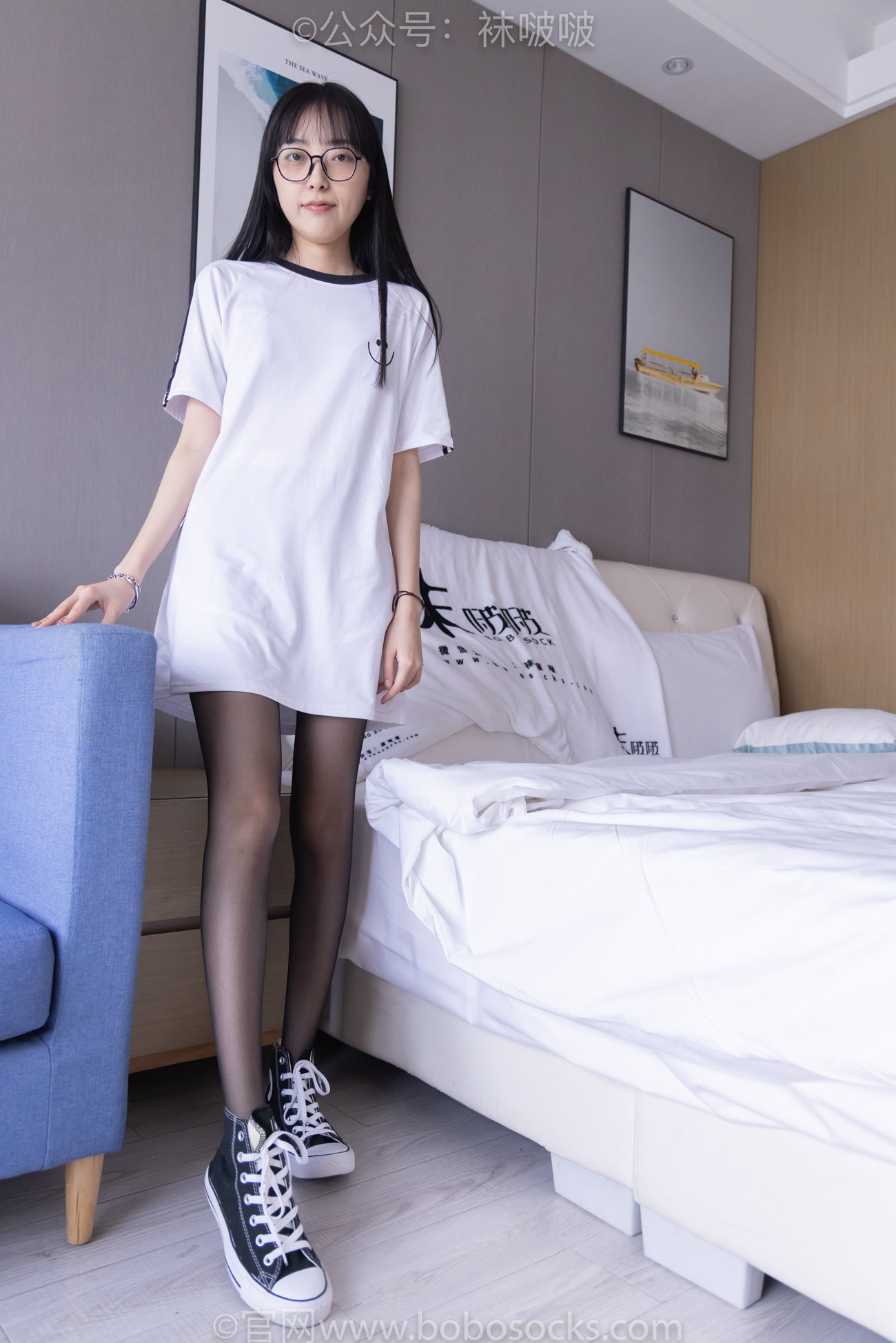 图片[11]-[BoBoSocks袜啵啵]NO.067 稚予-匡威帆布鞋、黑丝[125P] – 速更版-美库