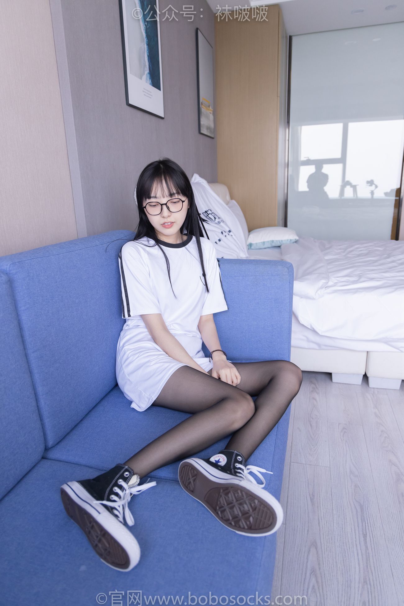 图片[21]-[BoBoSocks袜啵啵]NO.067 稚予-匡威帆布鞋、黑丝[125P] – 速更版-美库