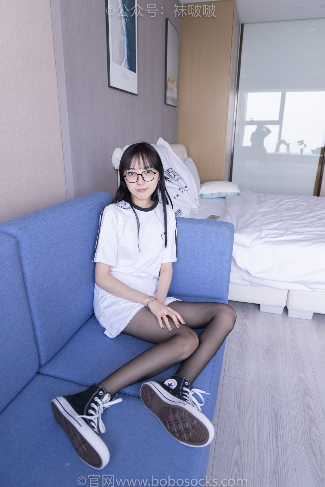 图片[22]-[BoBoSocks袜啵啵]NO.067 稚予-匡威帆布鞋、黑丝[125P] – 速更版-美库