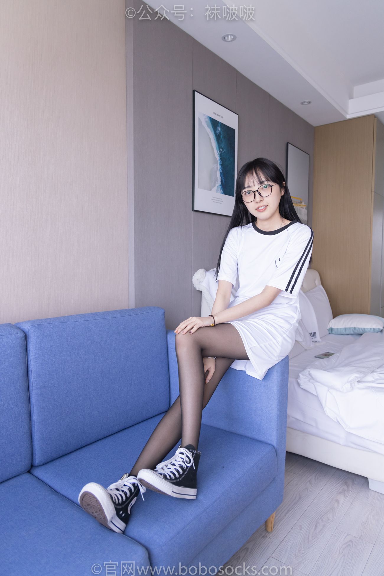 图片[126]-[BoBoSocks袜啵啵]NO.067 稚予-匡威帆布鞋、黑丝[125P] – 速更版-美库