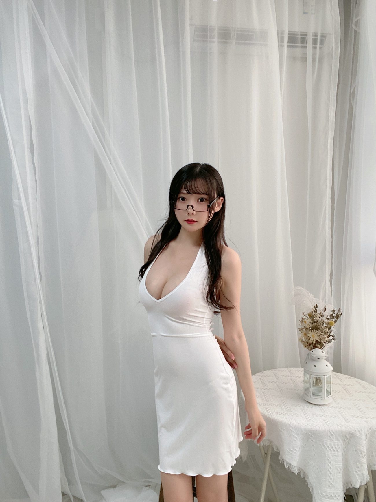 图片[11]-香草喵露露- 白短连衣裙[34P] – 速更版-美库