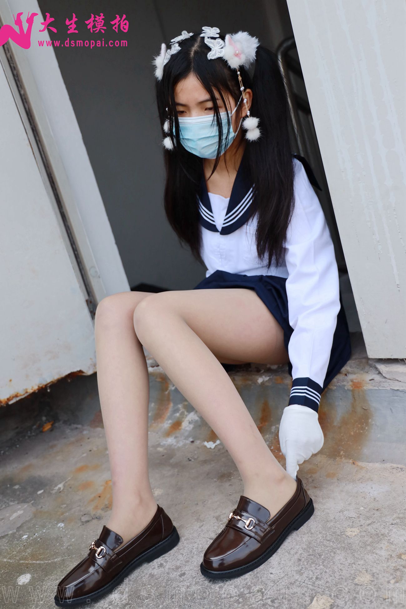 图片[16]-大生模拍 NO.269 梦梦 双马尾JK无内[63P] – 速更版-美库