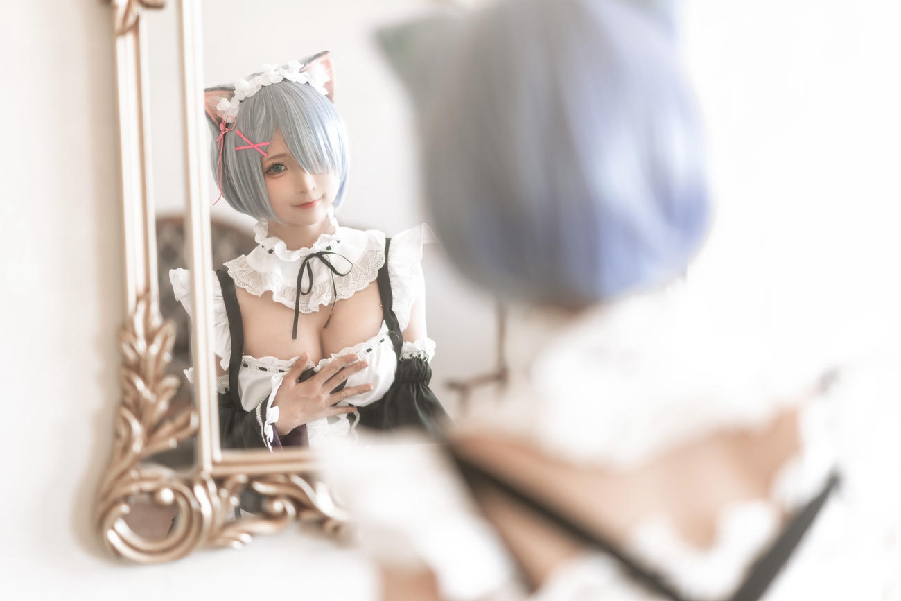 图片[16]-动漫博主蠢沫沫 – 猫耳雷姆 [22P] – 速更版-美库