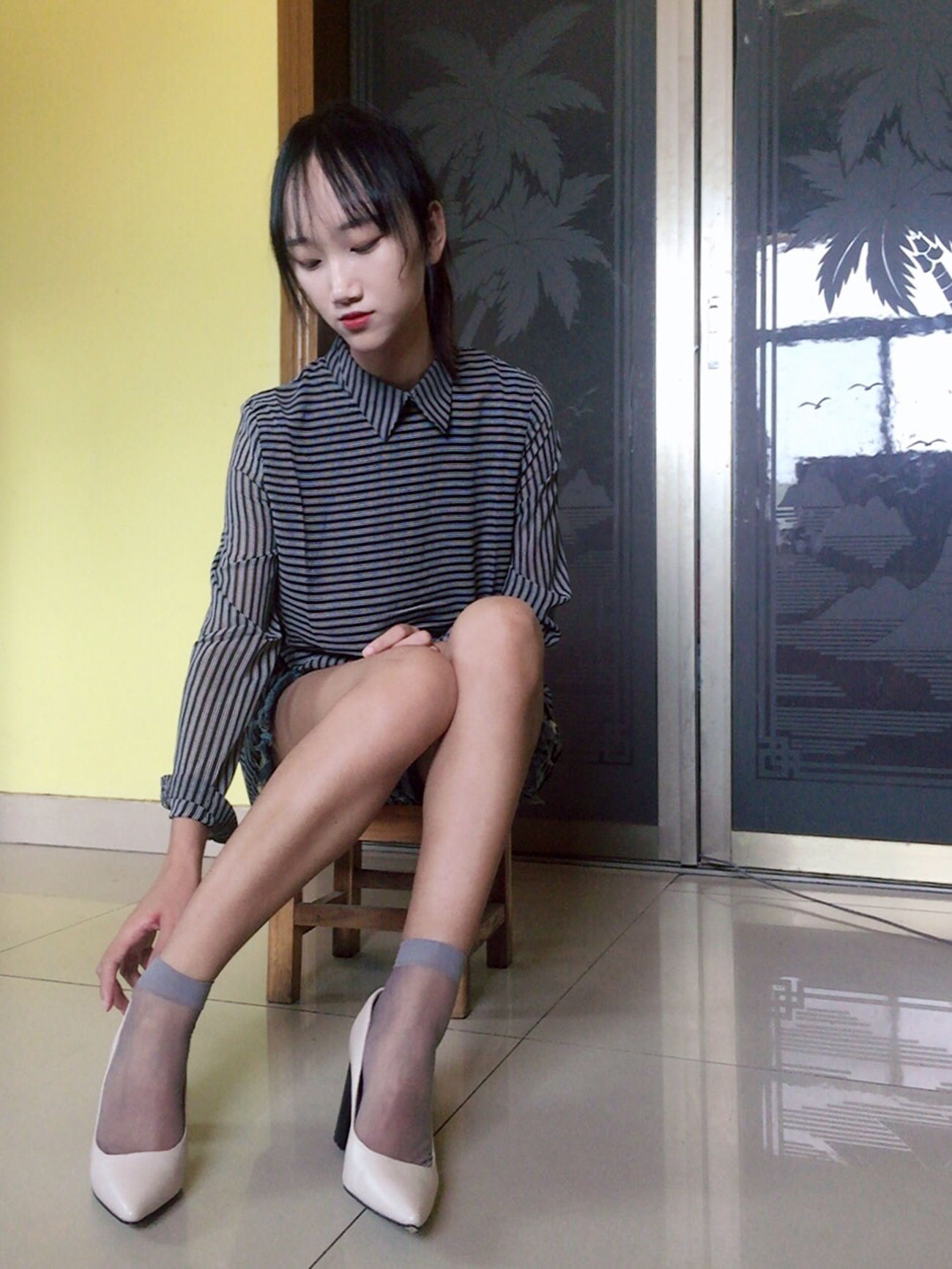 图片[79]-学妹校园寝室短丝系列044 杨柳[124P] – 速更版-美库