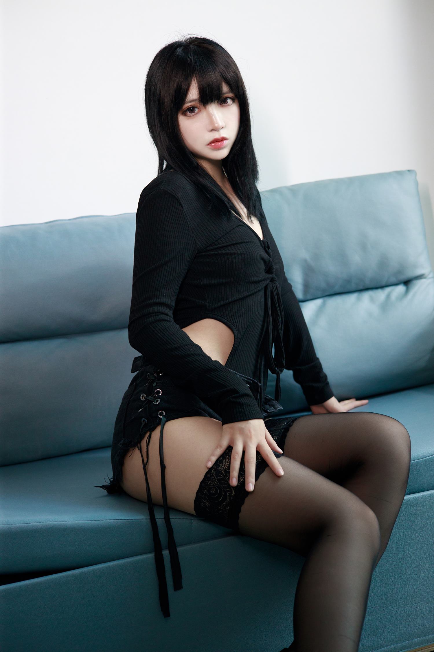 图片[18]-疯猫ss – 黑毛衣短裤[19P] – 速更版-美库