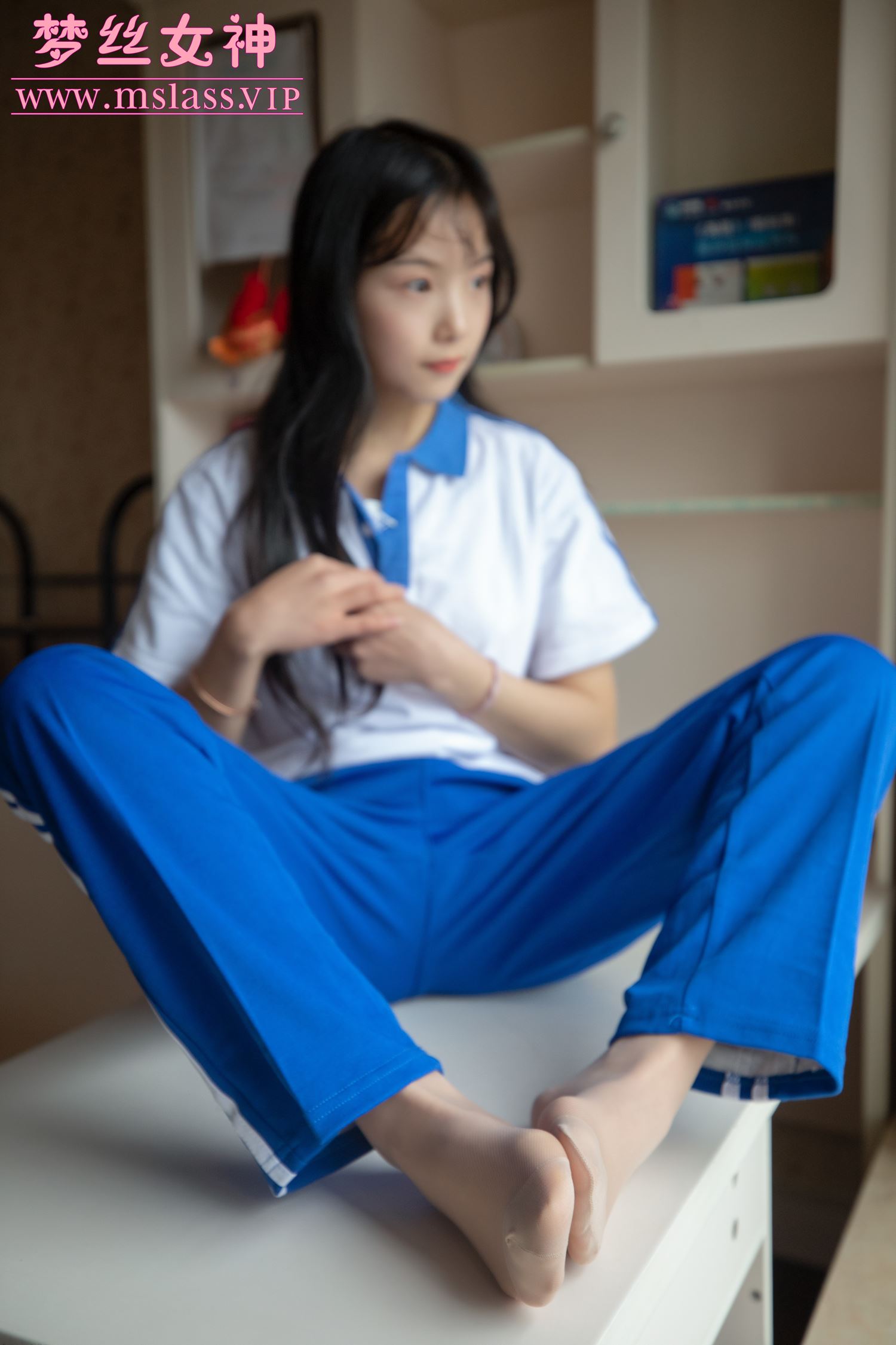 图片[13]-[MSLASS]梦丝女神灵唯 蓝色校服 – 速更版-美库