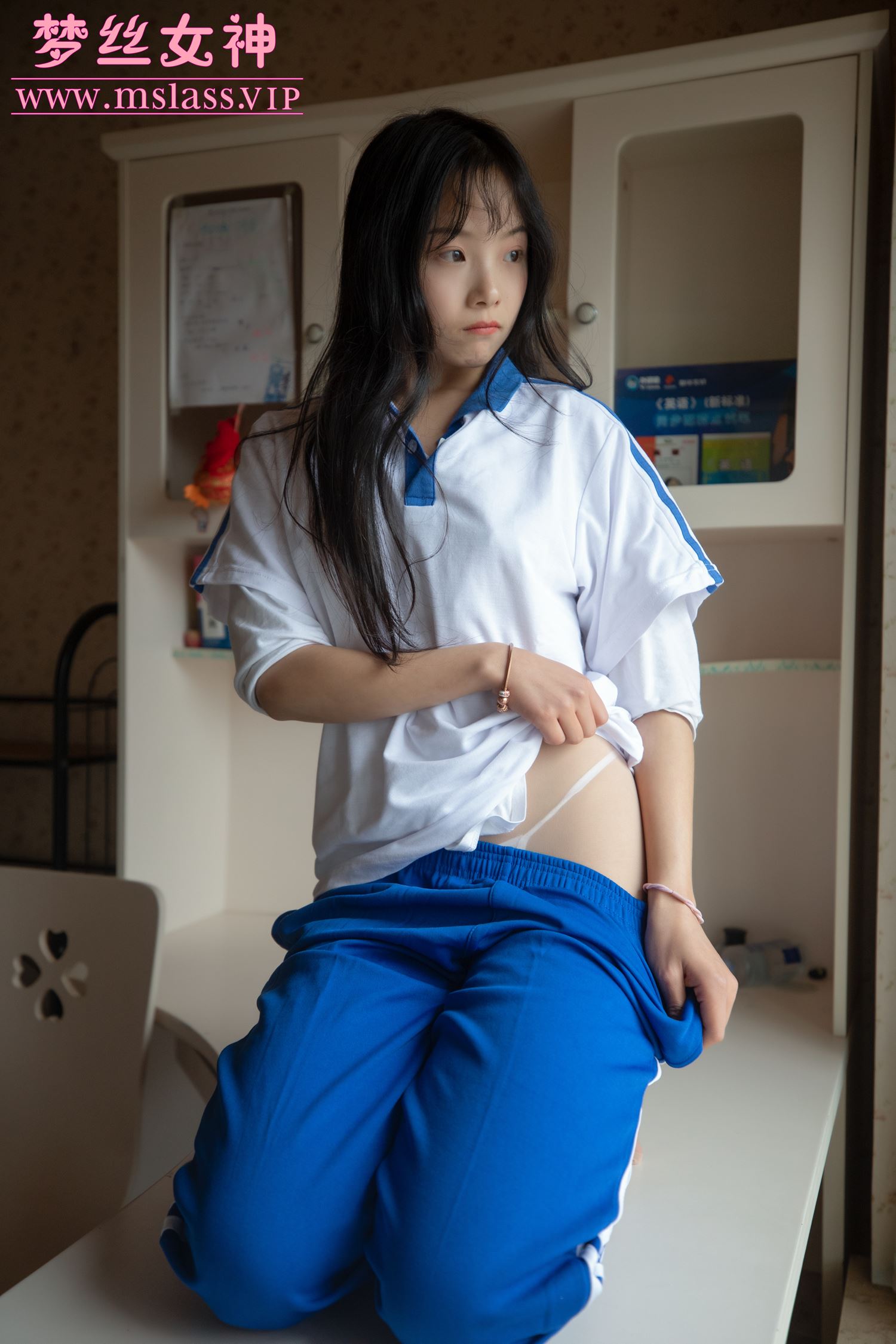 图片[21]-[MSLASS]梦丝女神灵唯 蓝色校服 – 速更版-美库
