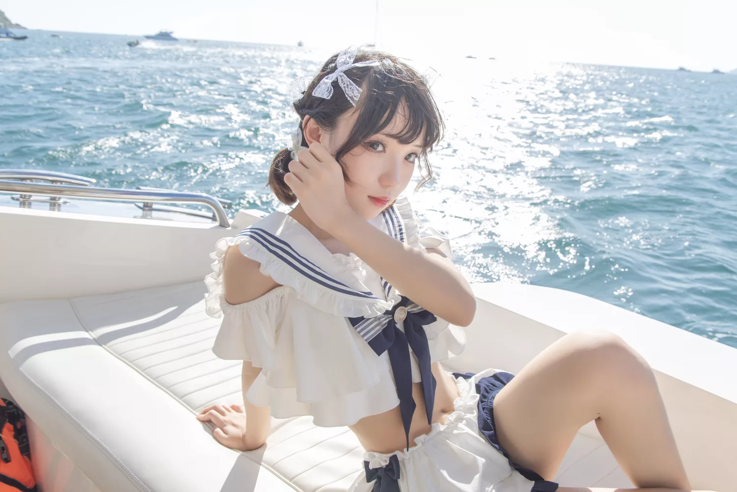 图片[10]-花柒Hana – 三亚熊之海军风泳装[12P] – 速更版-美库