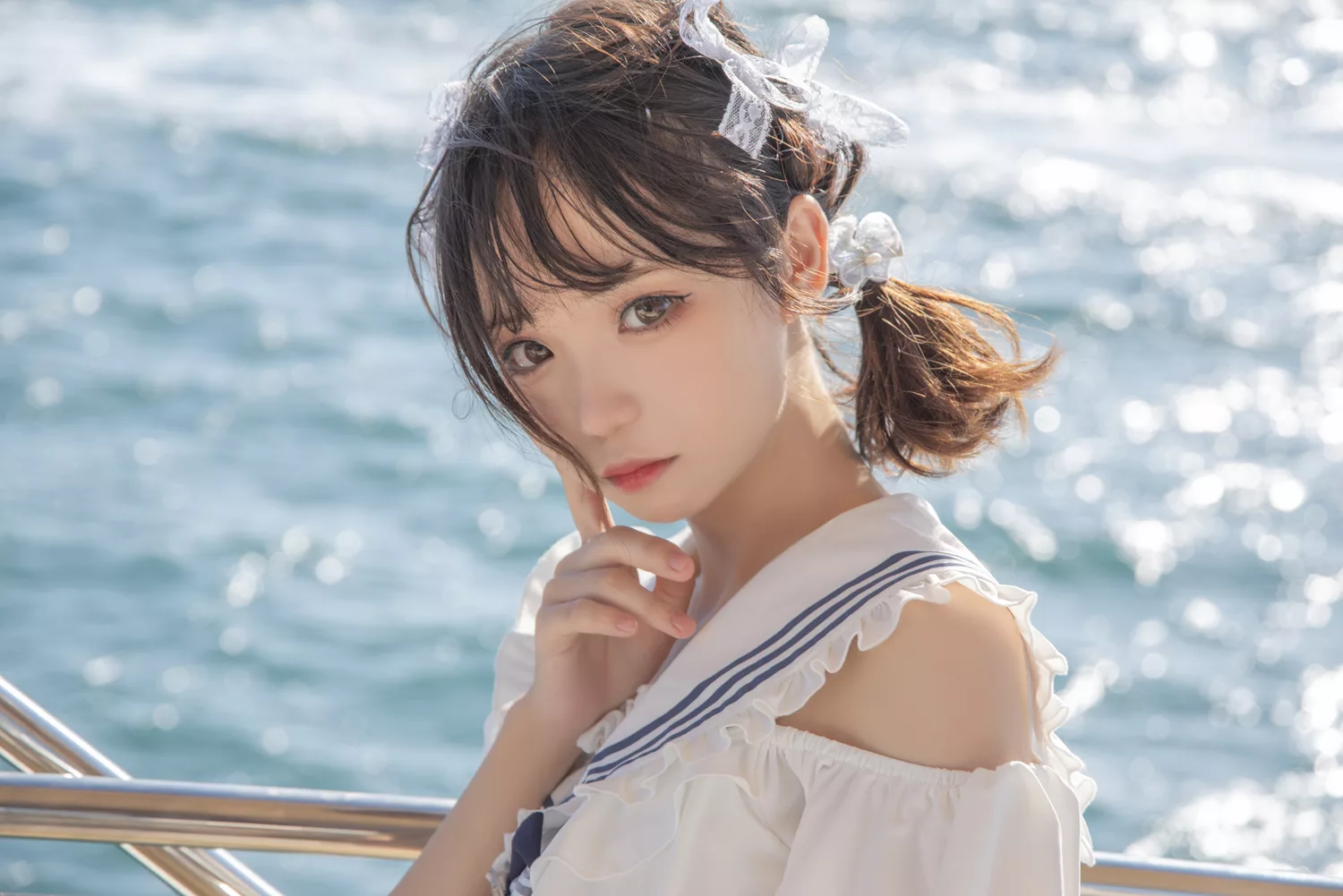 图片[11]-花柒Hana – 三亚熊之海军风泳装[12P] – 速更版-美库