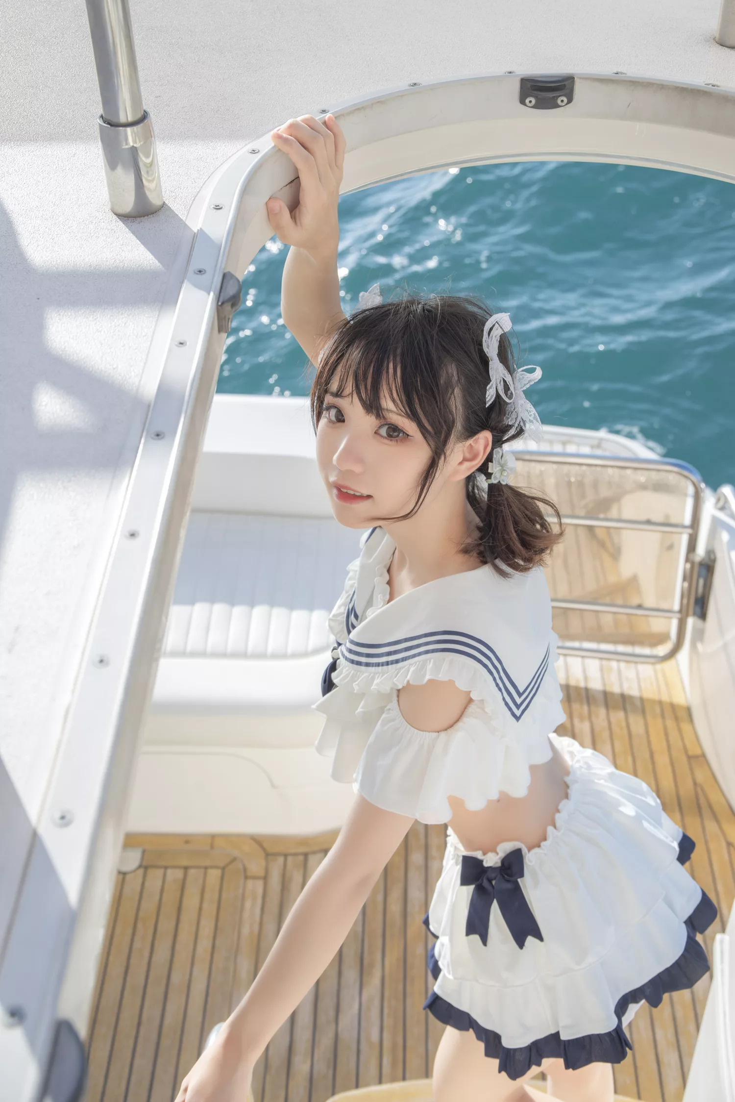 图片[13]-花柒Hana – 三亚熊之海军风泳装[12P] – 速更版-美库