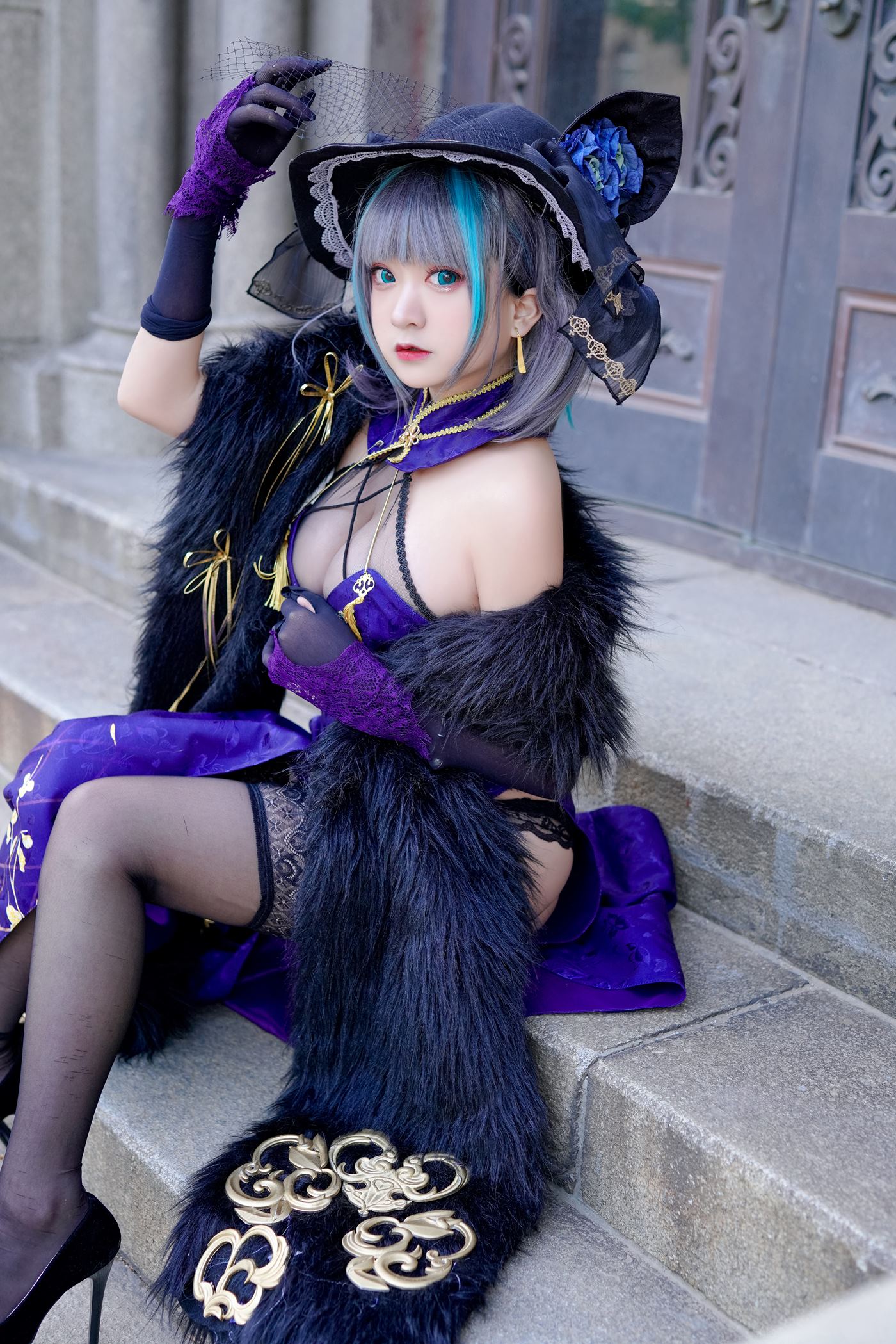 图片[14]-网紅Coser@-桃夭葵 柴郡旗袍 [33P] – 速更版-美库