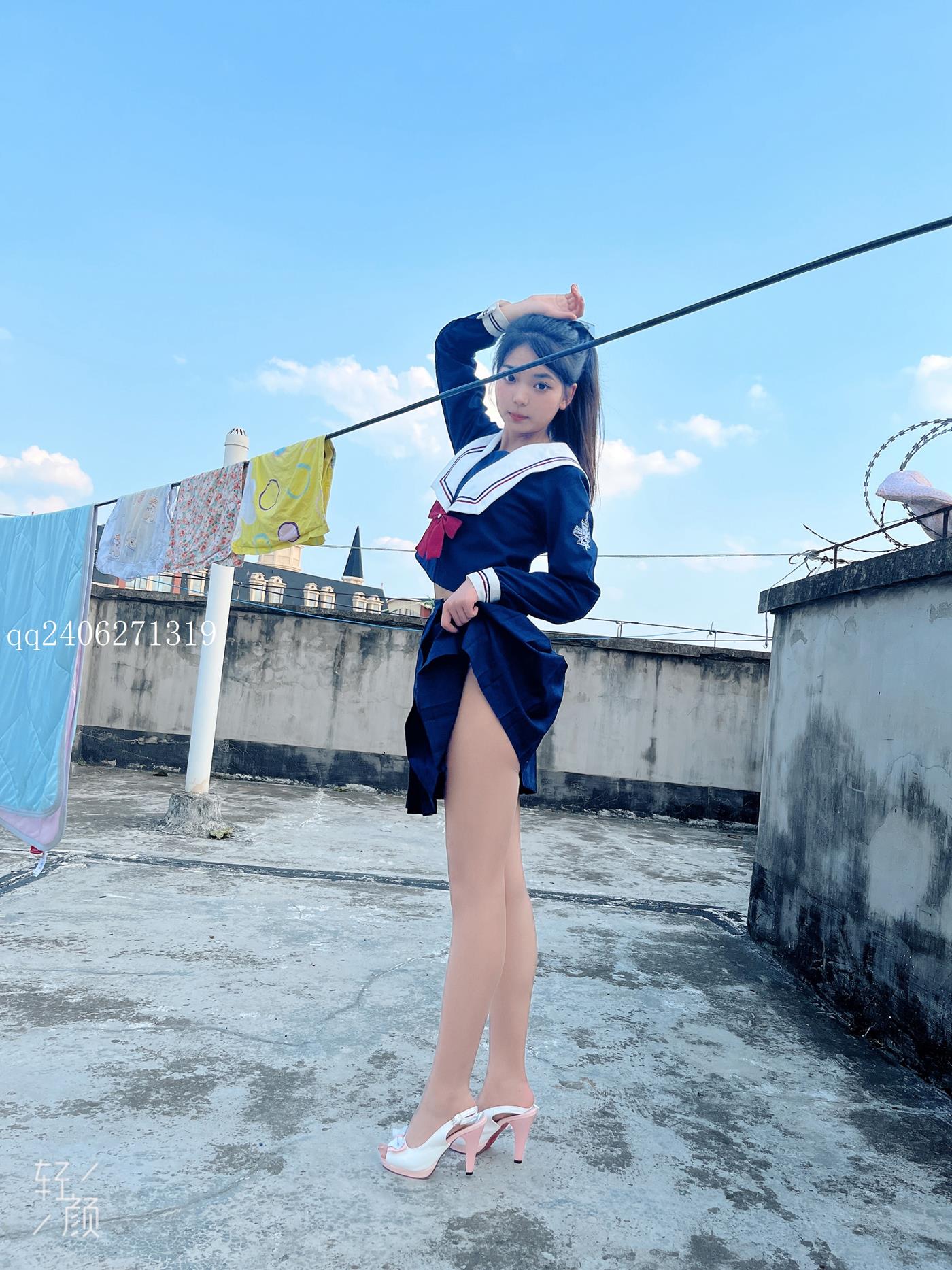 图片[10]-[MSLASS梦丝女神]2022.07.26  JK蓝 张馨[42P] – 速更版-美库