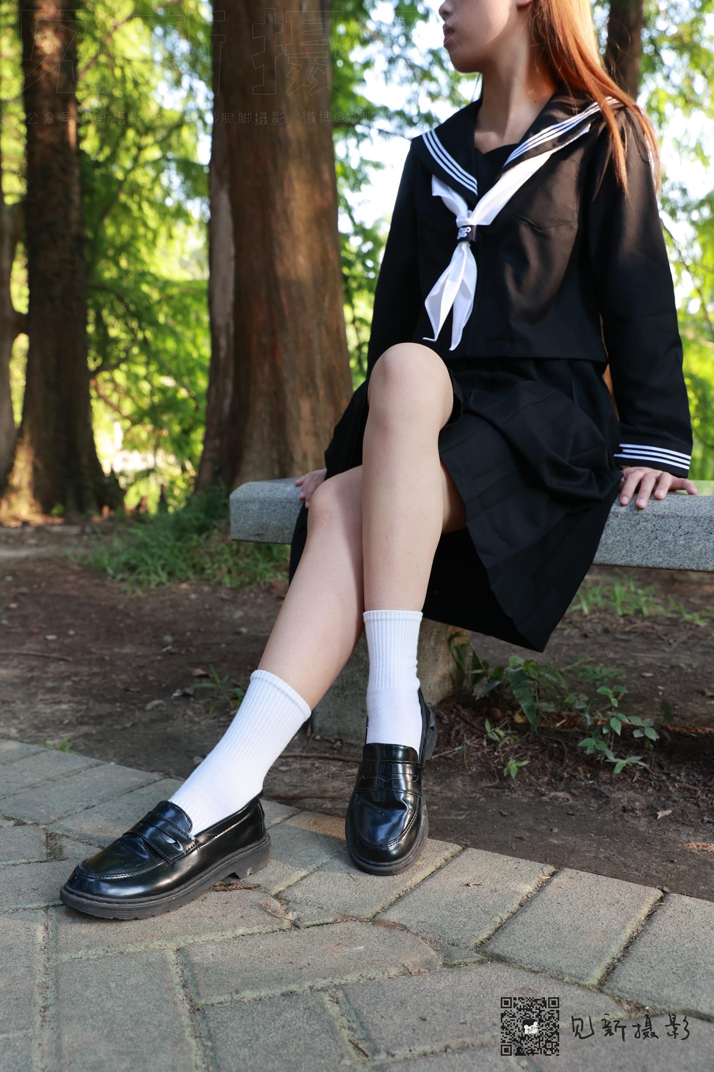 图片[49]-[见新摄影]NO.002 一厘甜酒 公园JK制服棉袜[161P] – 速更版-美库