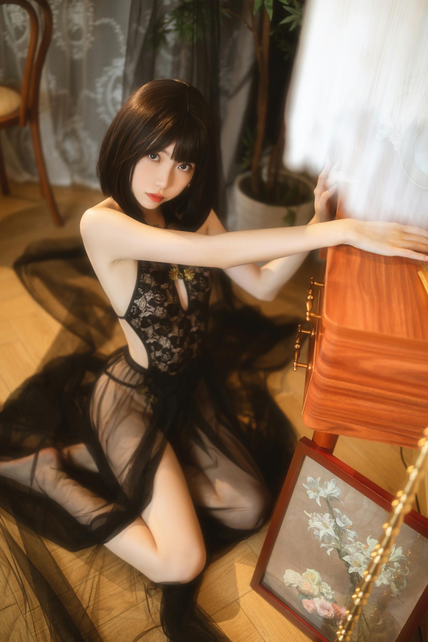 图片[15]-许岚(叁月life) NO.007 – 纯欲黑纱[40P] – 速更版-美库