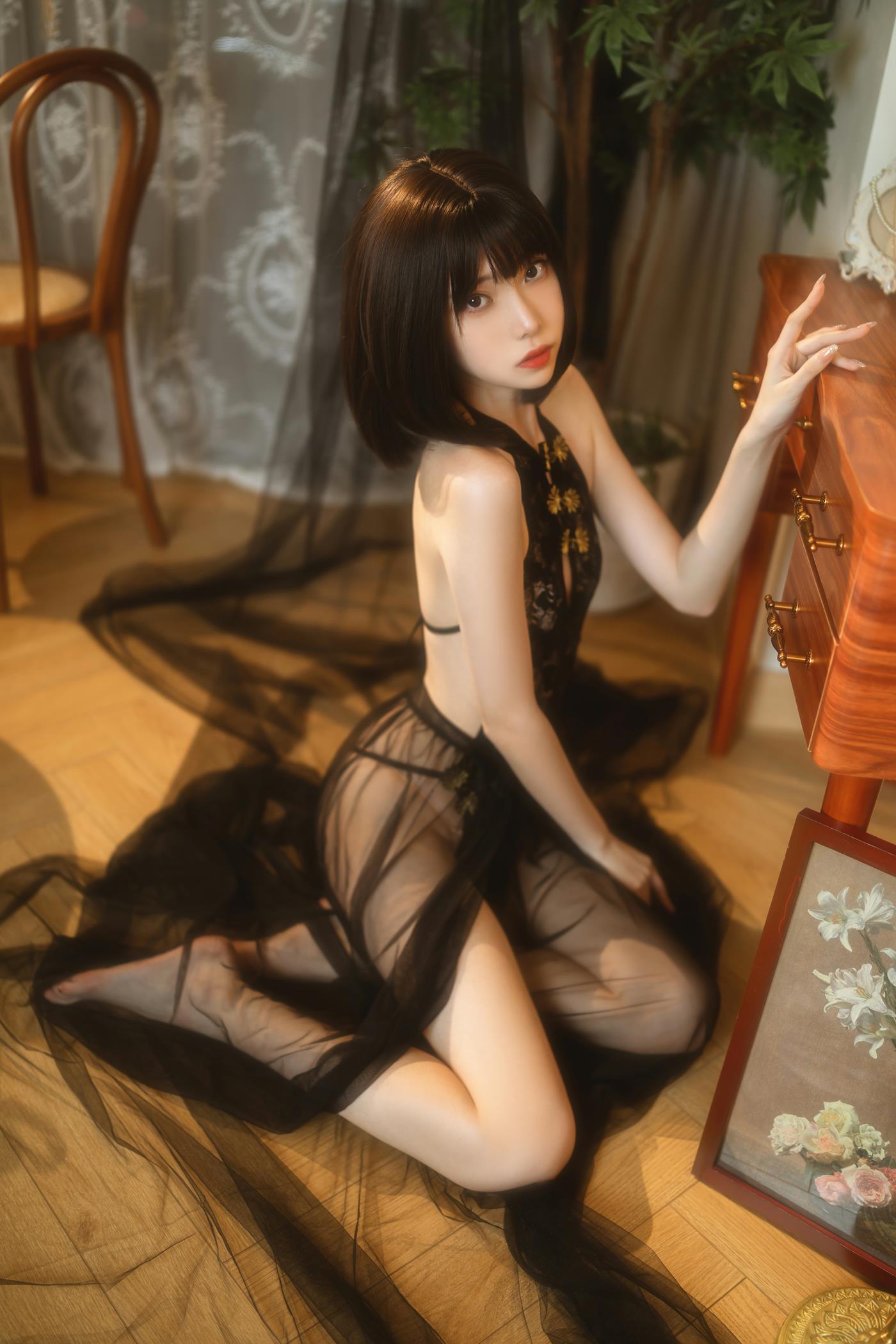 图片[16]-许岚(叁月life) NO.007 – 纯欲黑纱[40P] – 速更版-美库