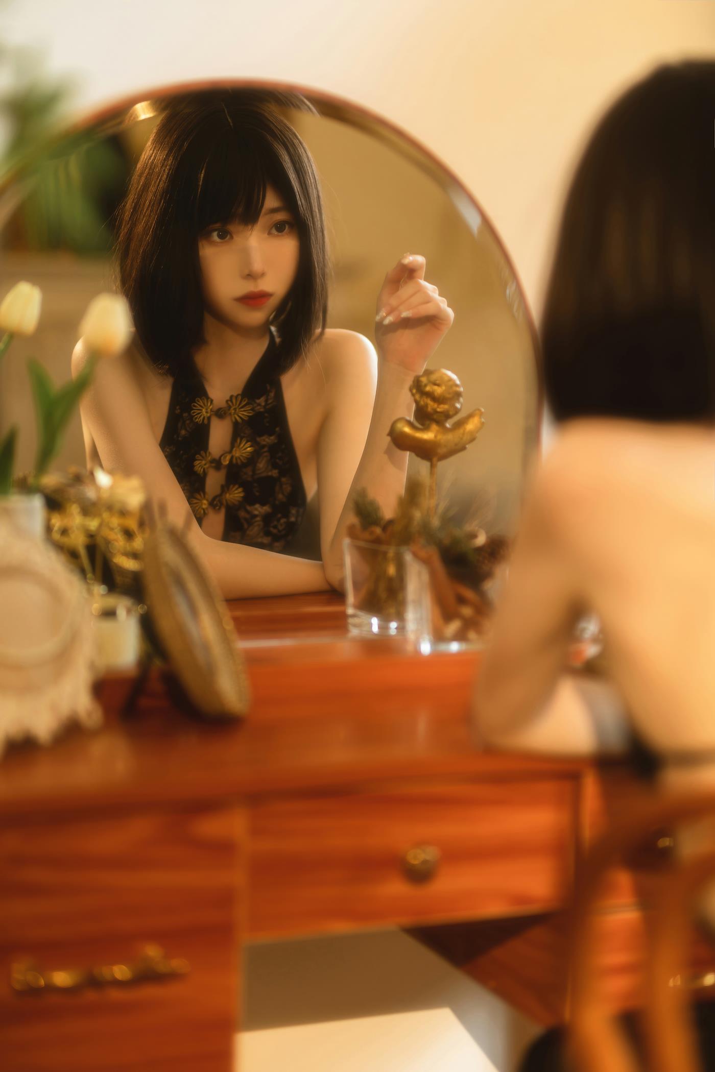 图片[23]-许岚(叁月life) NO.007 – 纯欲黑纱[40P] – 速更版-美库