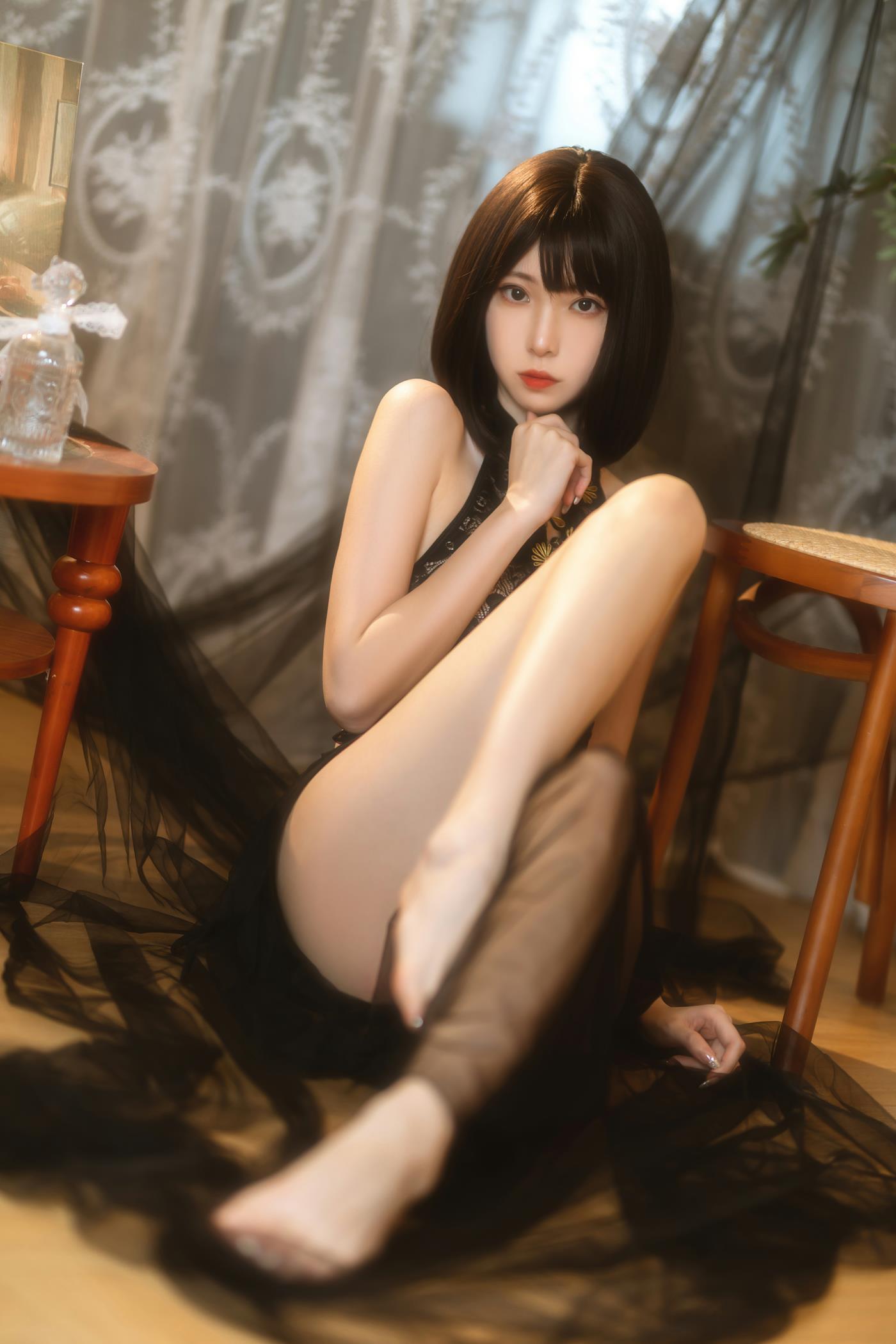 图片[39]-许岚(叁月life) NO.007 – 纯欲黑纱[40P] – 速更版-美库