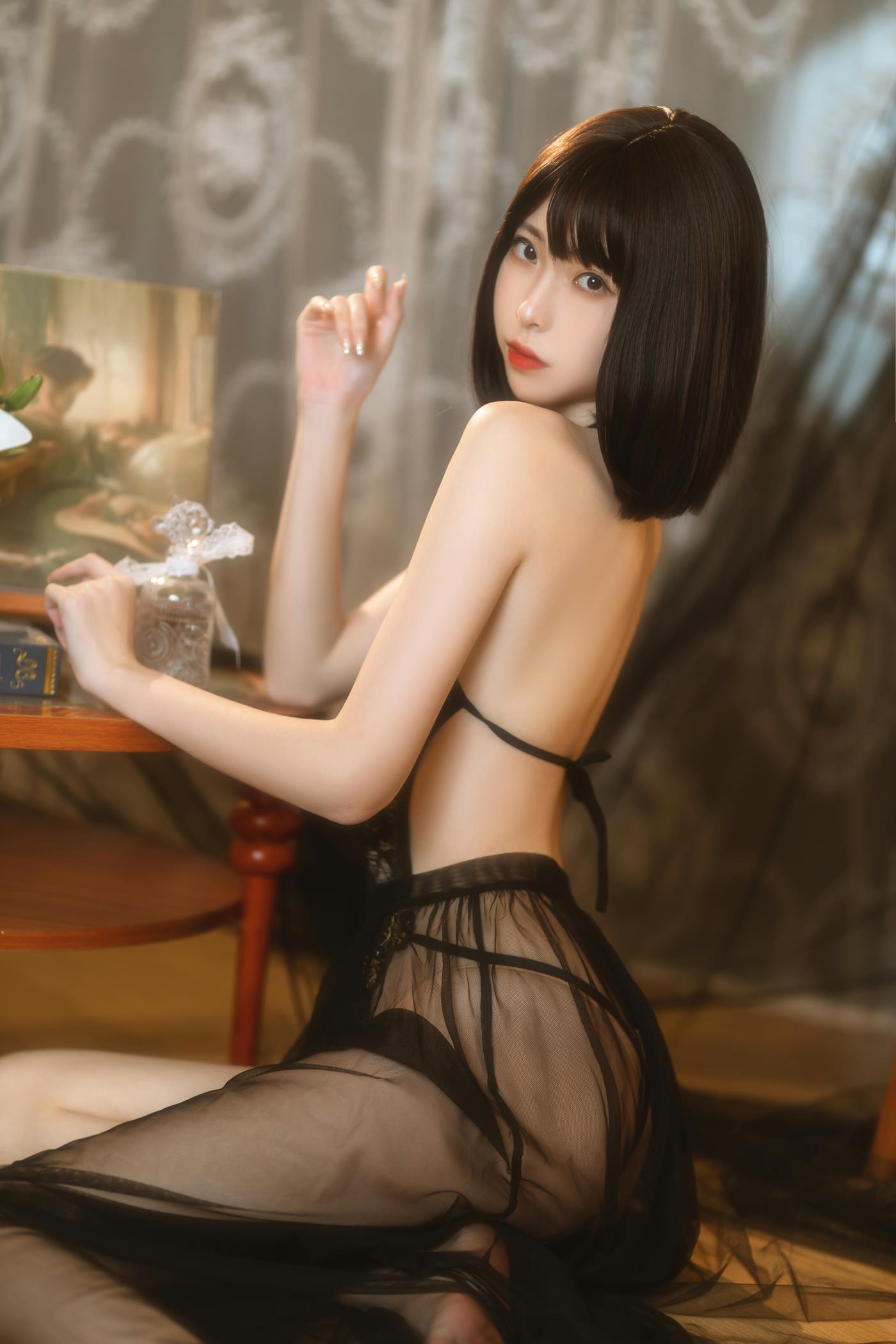 图片[40]-许岚(叁月life) NO.007 – 纯欲黑纱[40P] – 速更版-美库