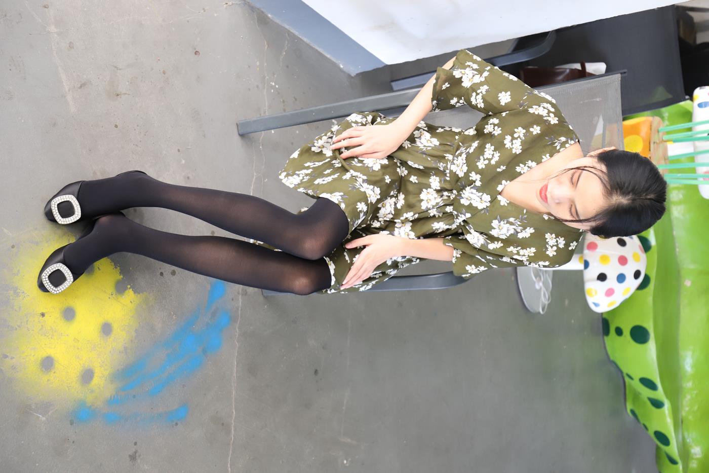 图片[85]-大西瓜爱牙膏-2019 9月活动 模特2（二） 黑丝碎花裙 (5) [85P] – 速更版-美库