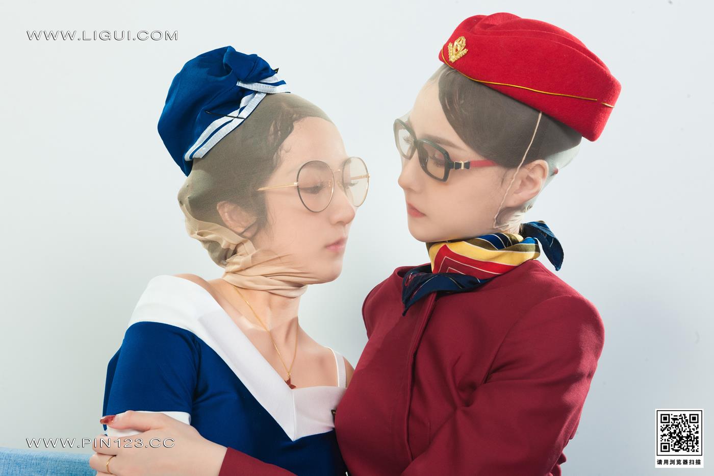 图片[34]-[Ligui丽柜]2022.11.11 双生花-空中丝欲 汐汐＆心心[89+1P] – 速更版-美库