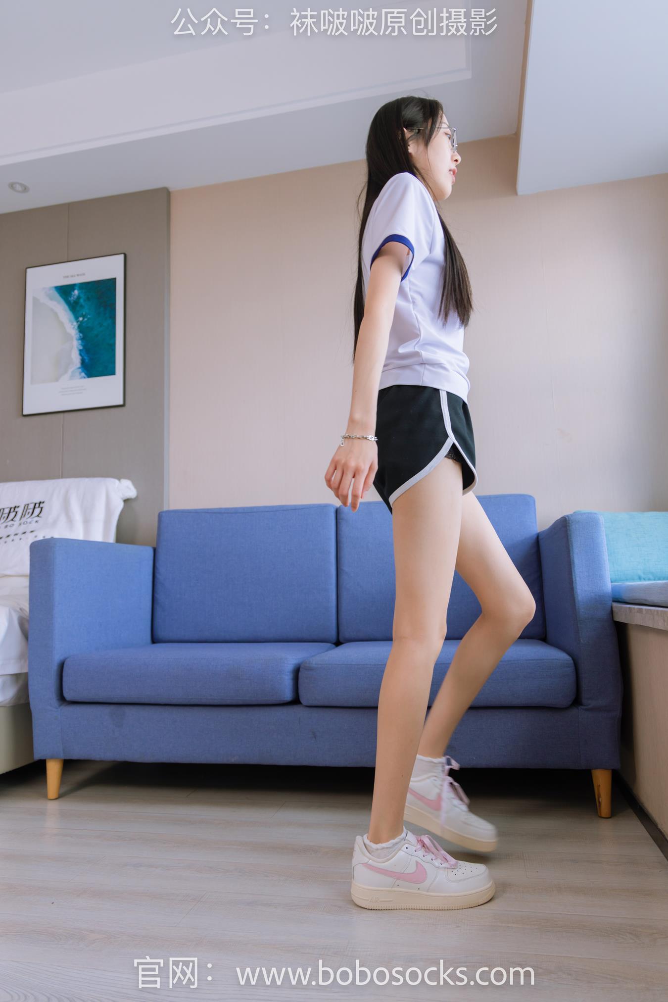 图片[41]-[BoBoSocks袜啵啵]NO.147 稚予-空军一号板鞋、白棉袜、体操服 (2) [75P] – 速更版-美库