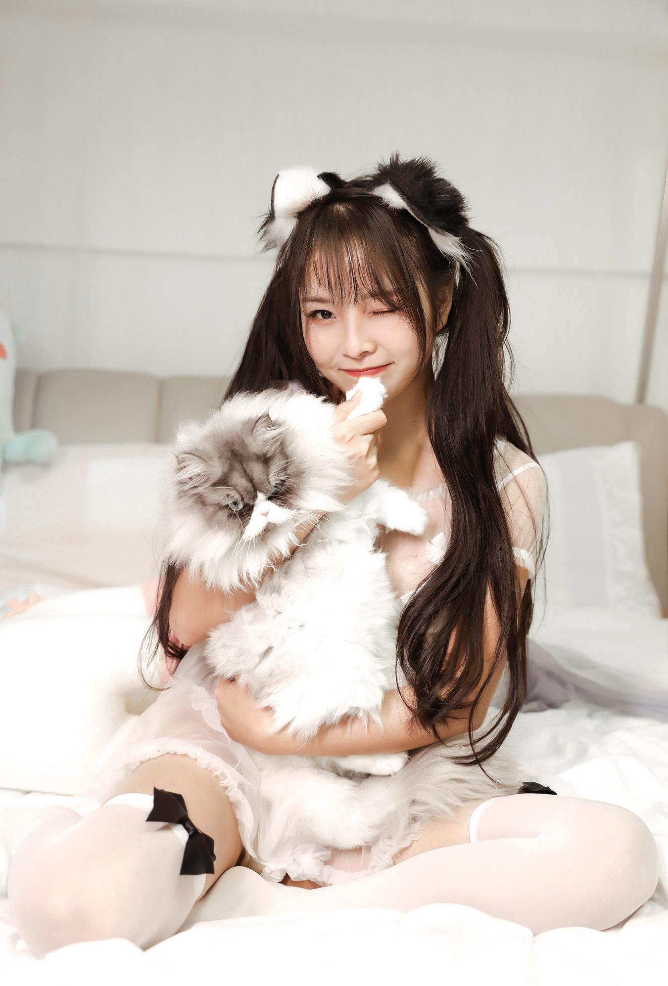 图片[8]-苏嫣嫣阿姨  白色猫耳头饰[8P] – 速更版-美库