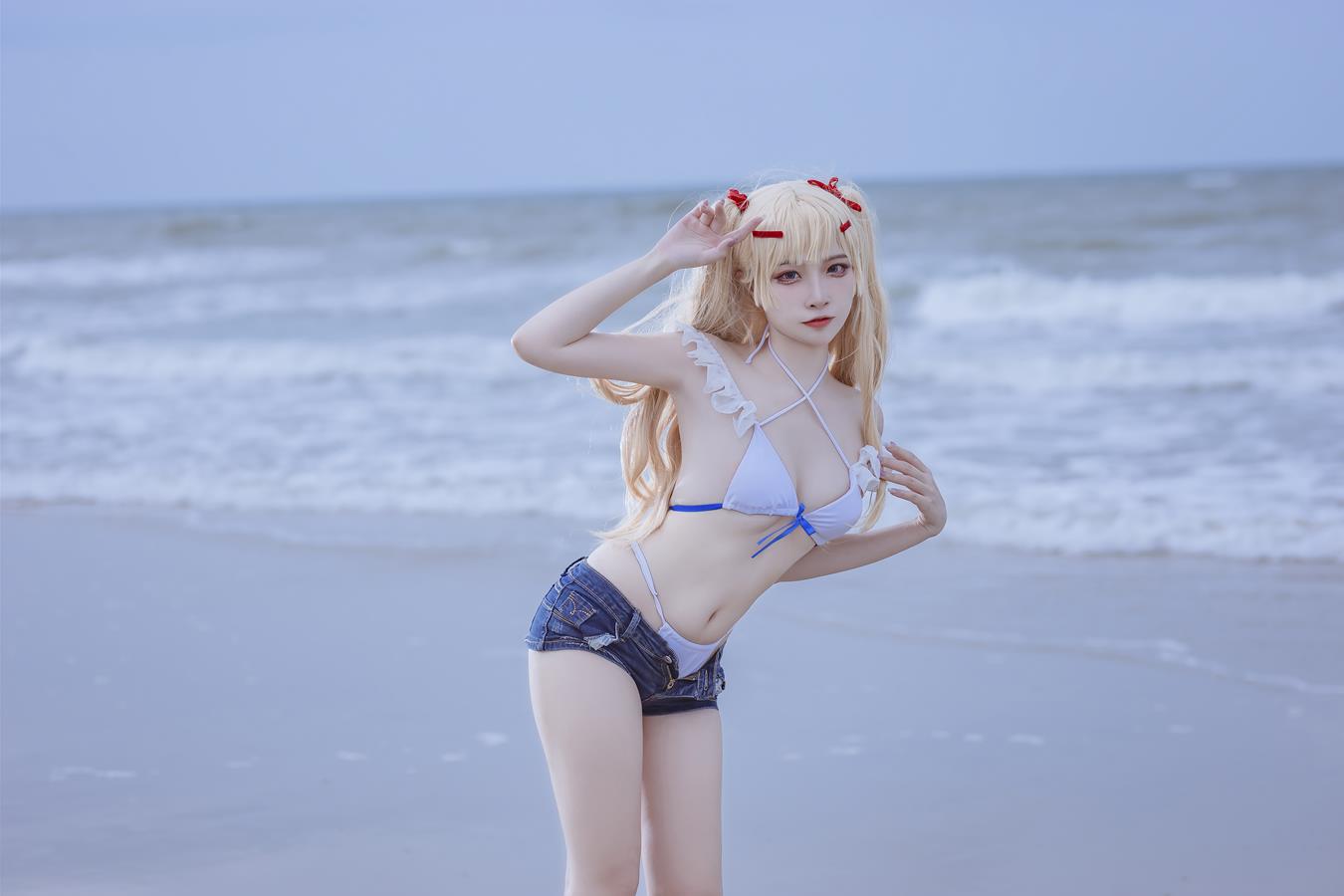 图片[16]-人气Coser二佐Nisa 碧蓝 苏塞克斯泳装 [18P] – 速更版-美库