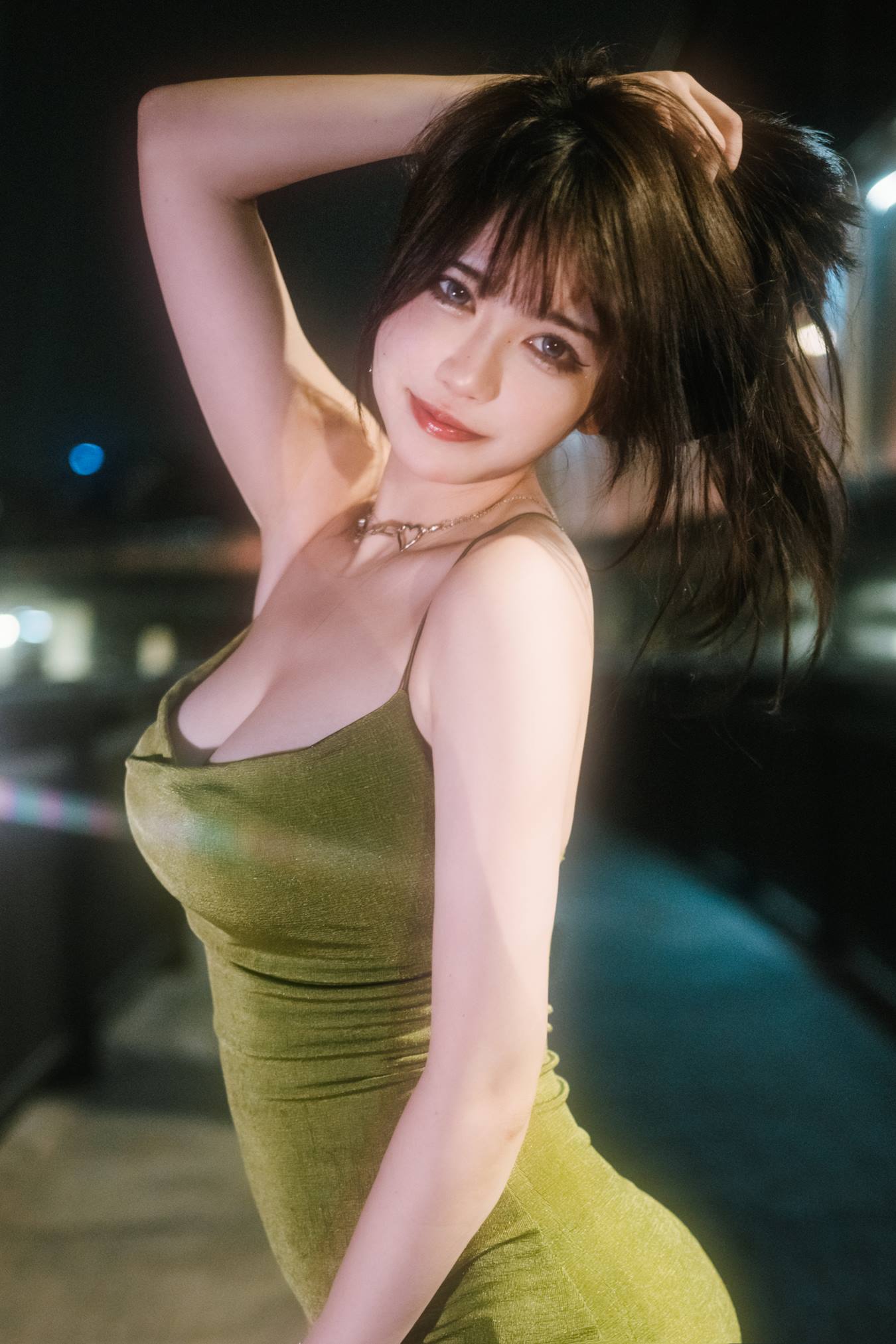 图片[33]-Tina很妖孽呀 – 绿色连衣裙[35P] – 速更版-美库