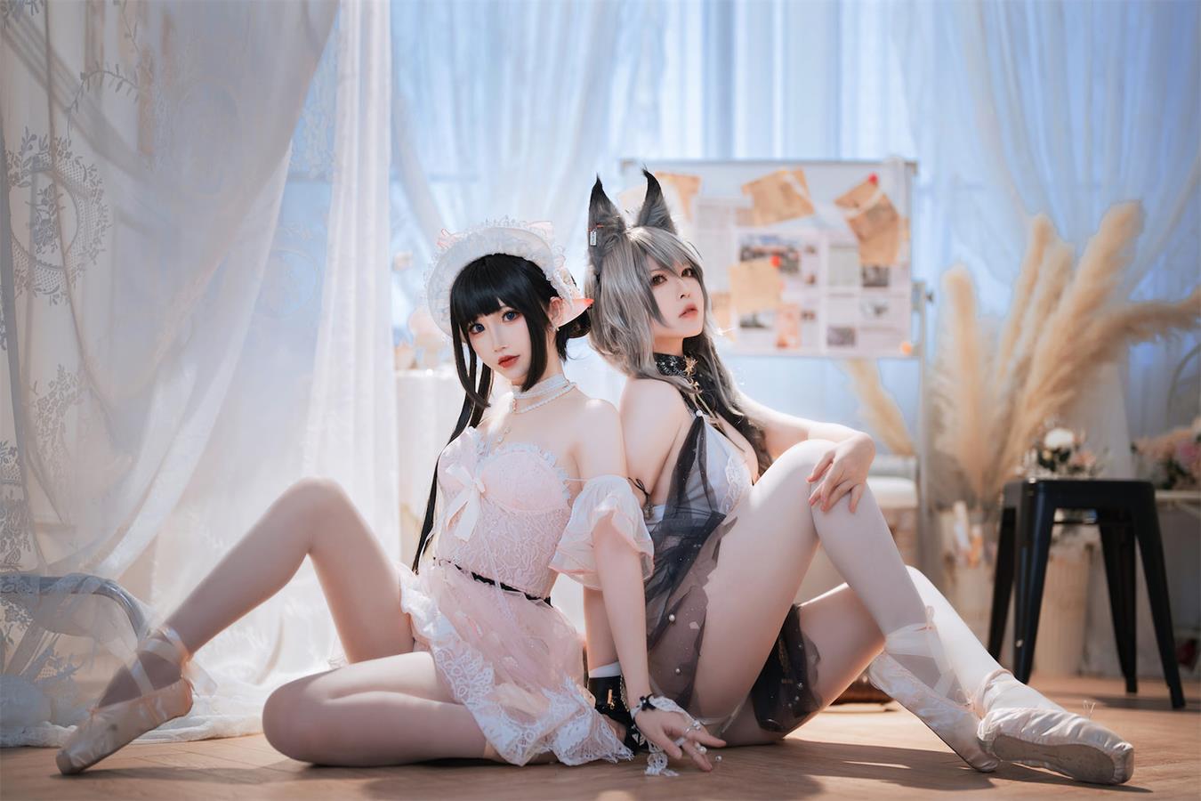 图片[23]-可爱人气Coser面饼仙儿&半半子 Arknights 黑x森蚺バレエ [52P] – 速更版-美库