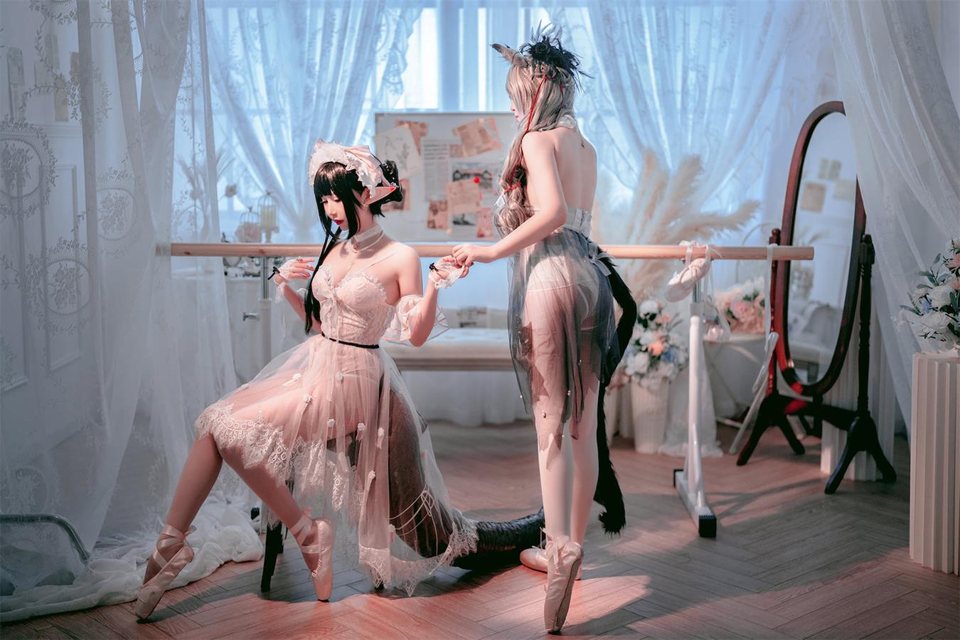 图片[27]-可爱人气Coser面饼仙儿&半半子 Arknights 黑x森蚺バレエ [52P] – 速更版-美库