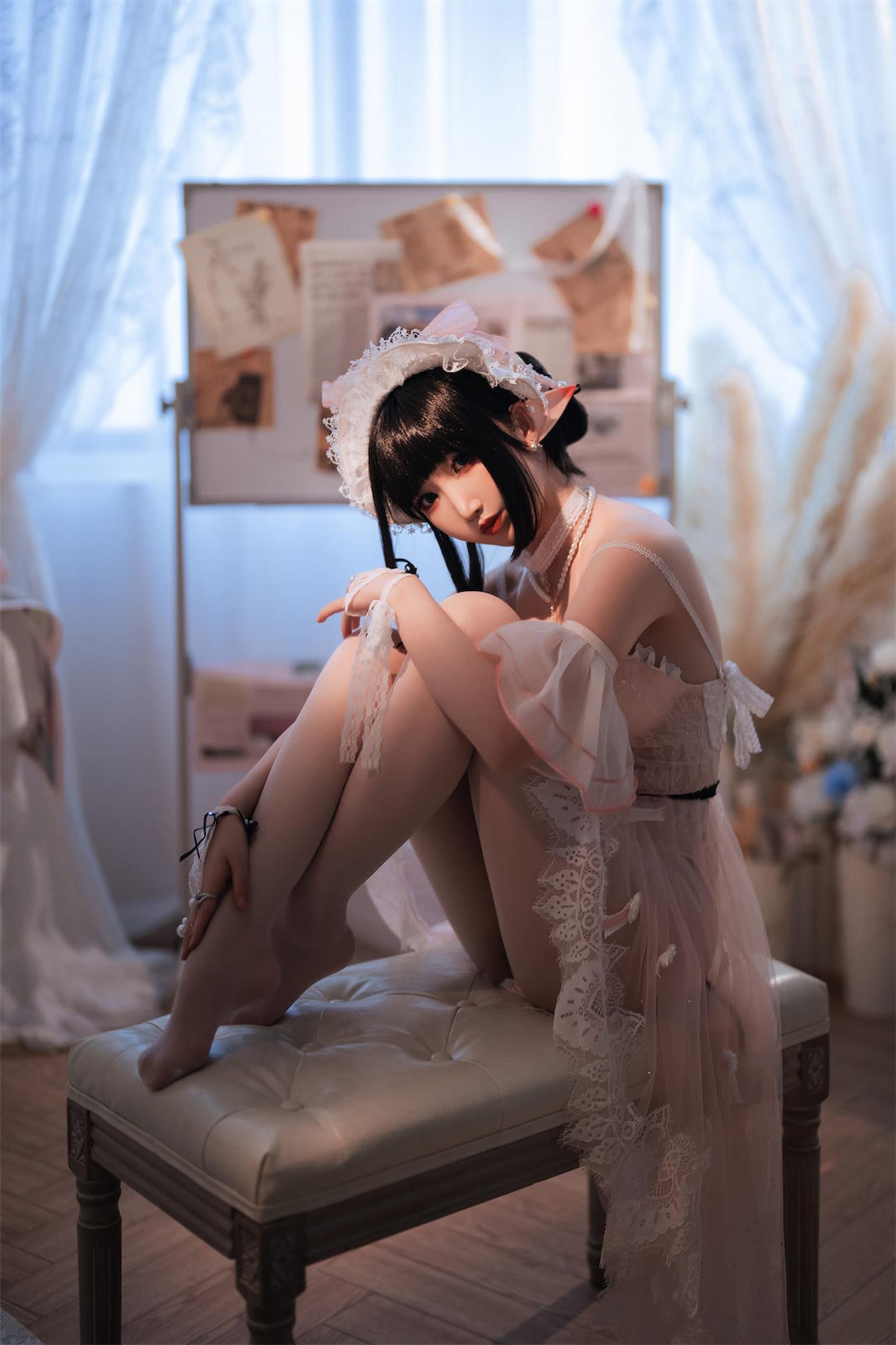 图片[41]-可爱人气Coser面饼仙儿&半半子 Arknights 黑x森蚺バレエ [52P] – 速更版-美库