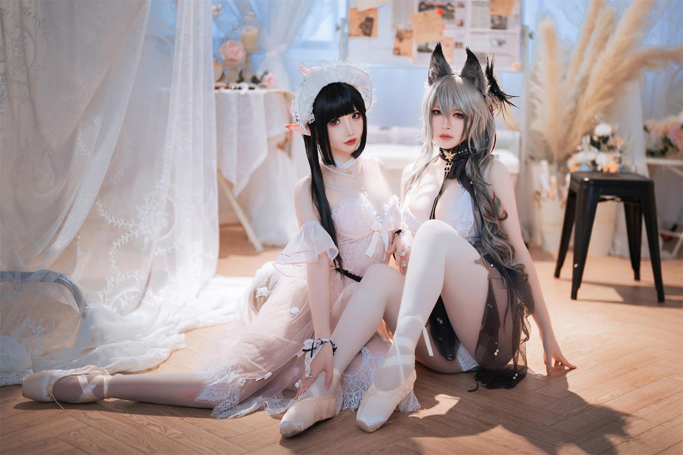 图片[43]-可爱人气Coser面饼仙儿&半半子 Arknights 黑x森蚺バレエ [52P] – 速更版-美库