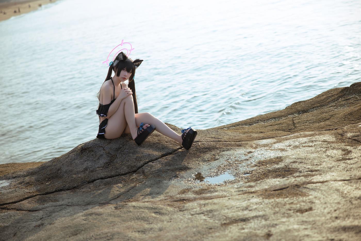 图片[11]-G44不会受伤  – 碧蓝档案 黑見芹香 海边泳装[18P] – 速更版-美库