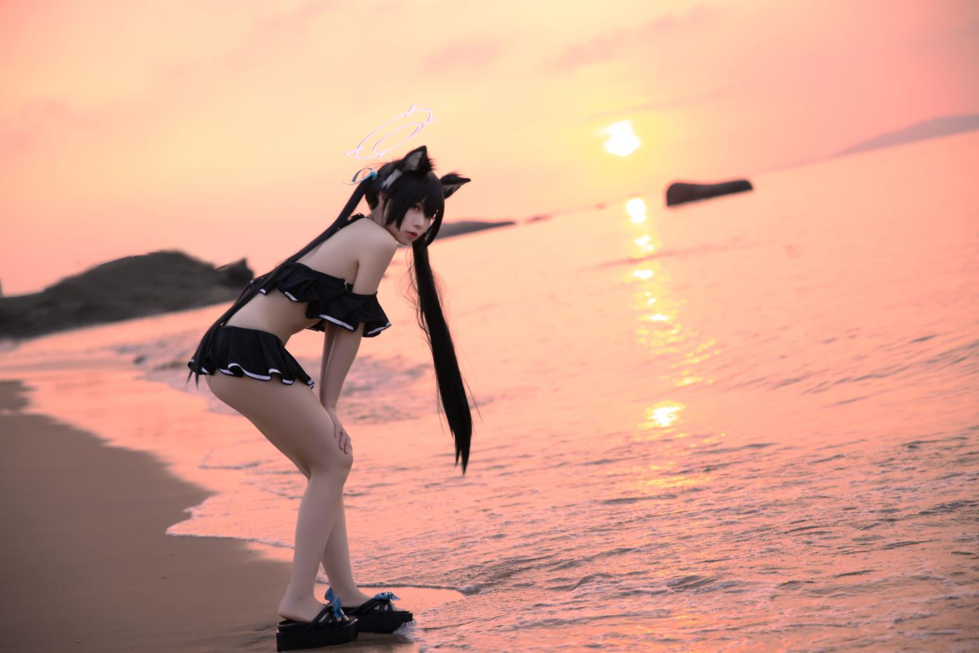 图片[15]-G44不会受伤  – 碧蓝档案 黑見芹香 海边泳装[18P] – 速更版-美库