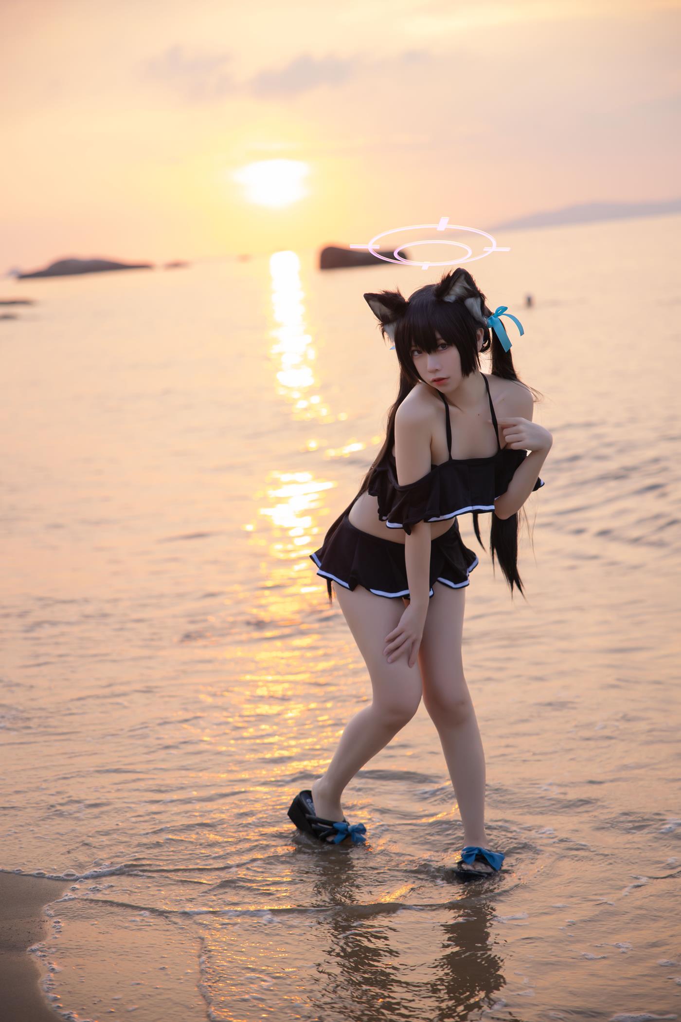 图片[17]-G44不会受伤  – 碧蓝档案 黑見芹香 海边泳装[18P] – 速更版-美库