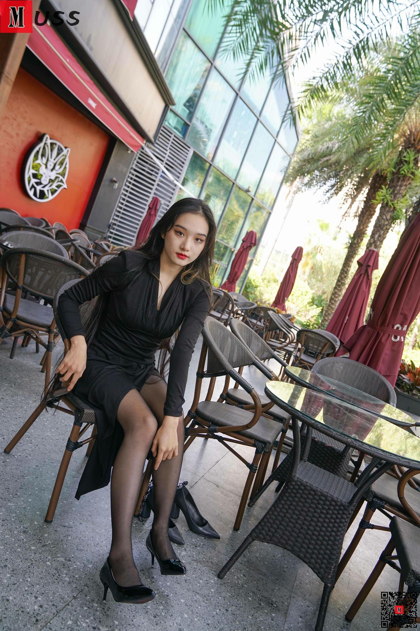 图片[10]-[MussGirl慕丝女郎]NO.407 户外黑丝竹椅A[68P] – 速更版-美库
