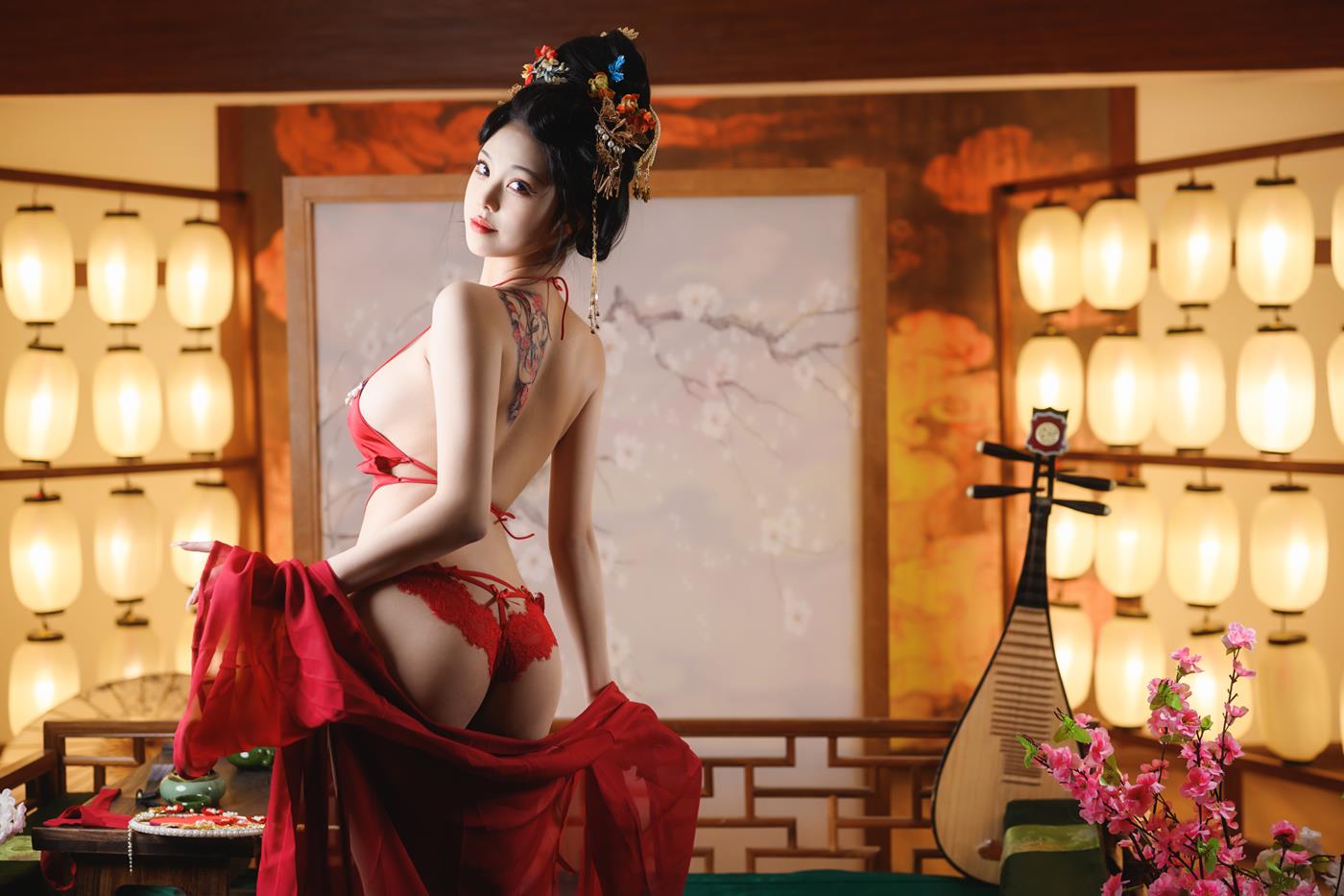 图片[13]-萌系小姐姐蜜汁猫裘  唐宫夜宴 [21P] – 速更版-美库