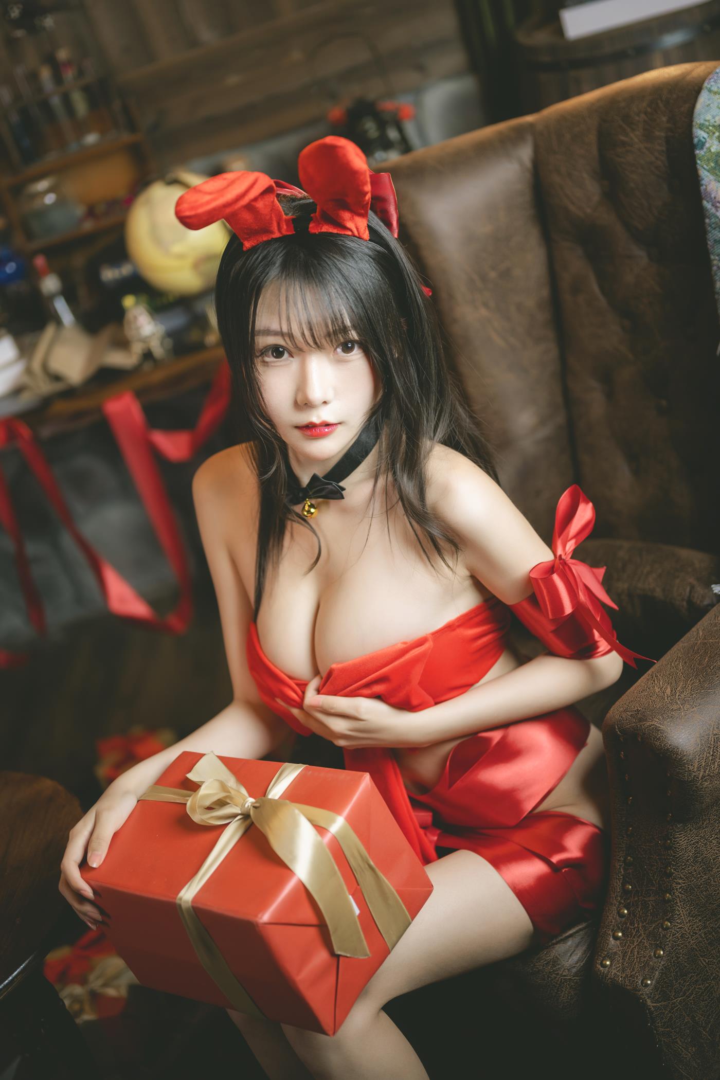 图片[13]-网紅Coser@香草喵露露 杨枝甘露 红色丝带礼物 [53P] – 速更版-美库
