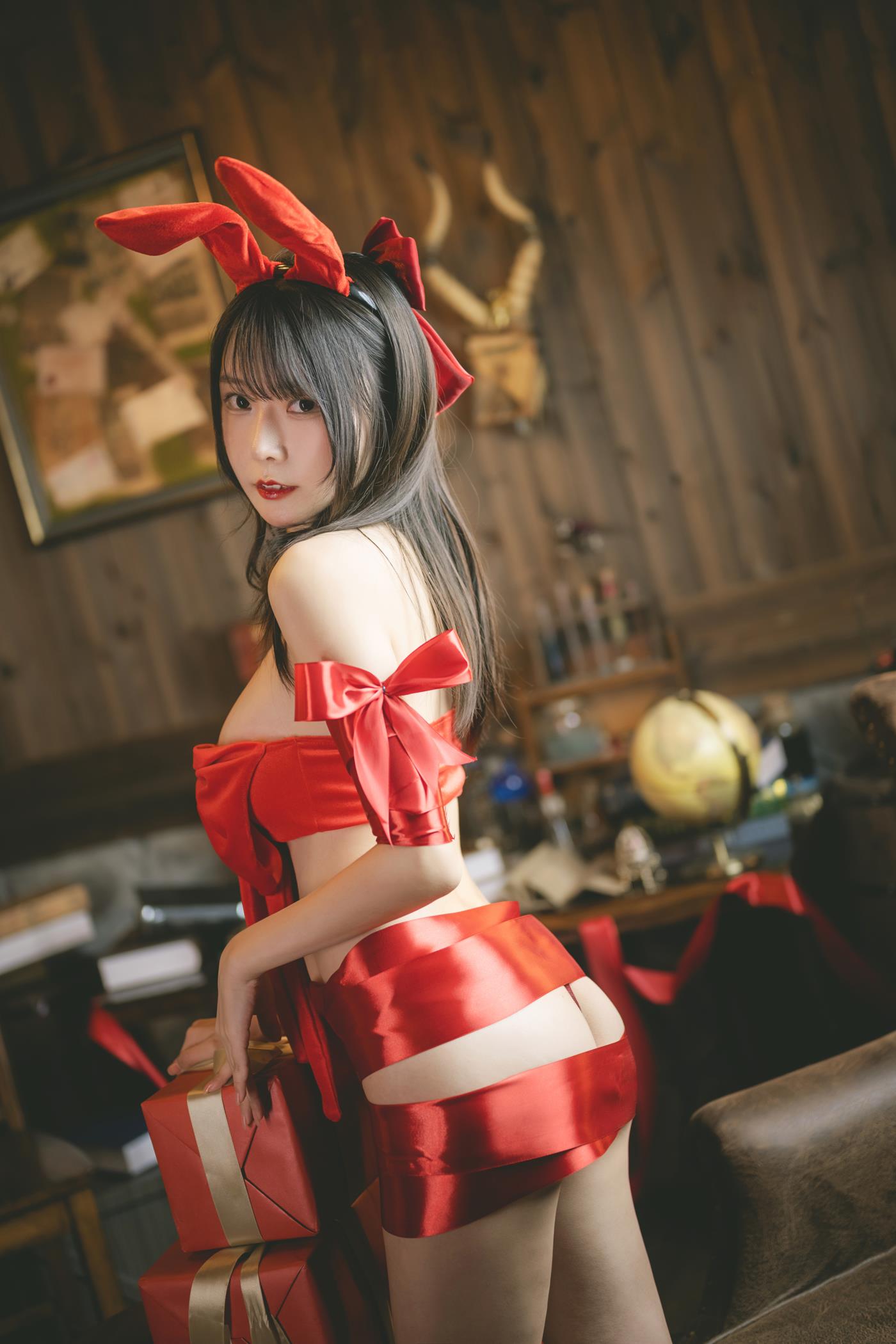 图片[20]-网紅Coser@香草喵露露 杨枝甘露 红色丝带礼物 [53P] – 速更版-美库