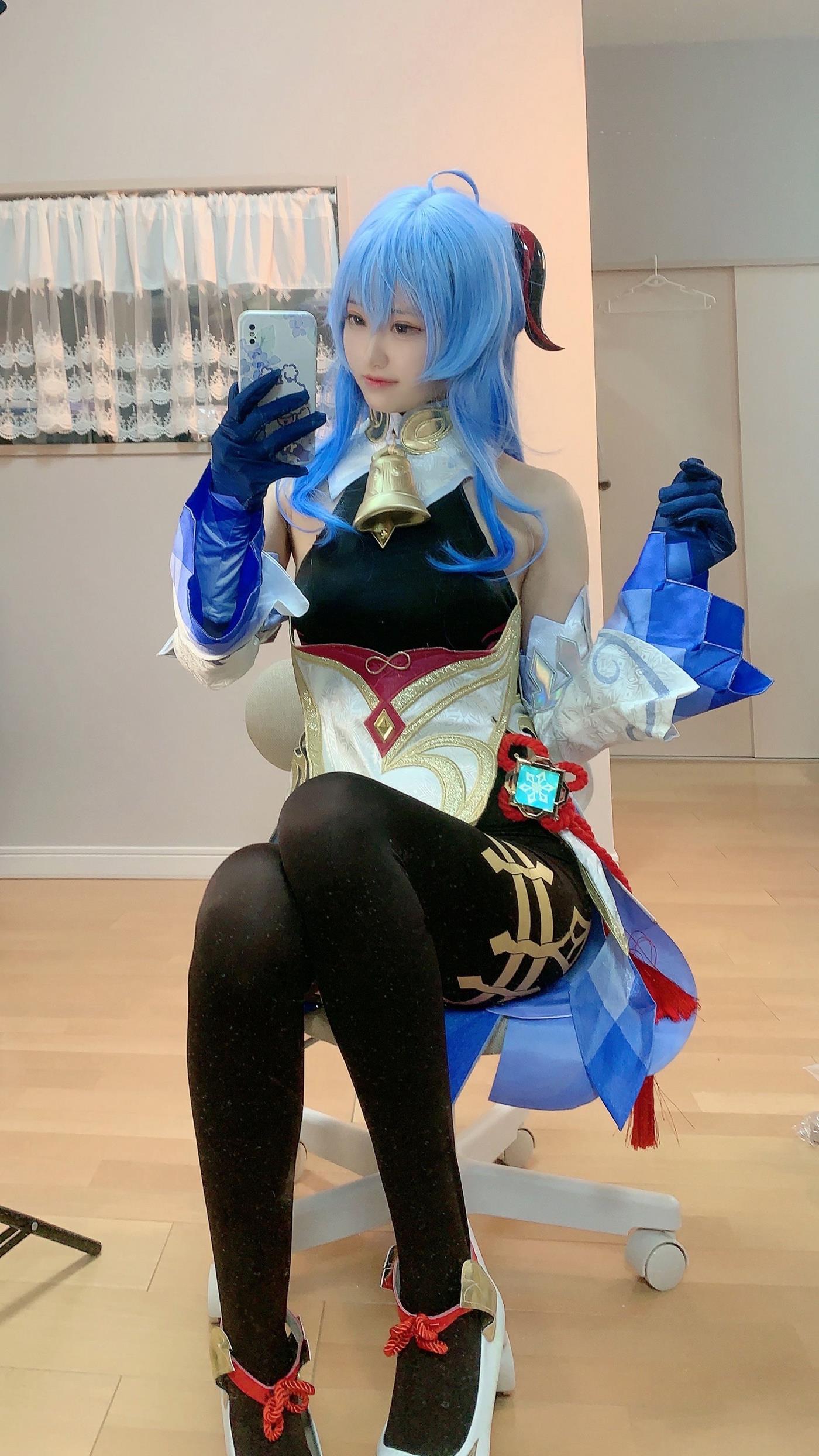 图片[14]-千阳(ちよ)  – 甘雨对镜拍[13P] – 速更版-美库