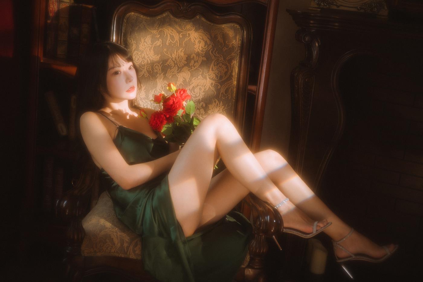 图片[26]-网紅Coser@香草喵露露  杨枝甘露 绿色连衣裙 [45P] – 速更版-美库