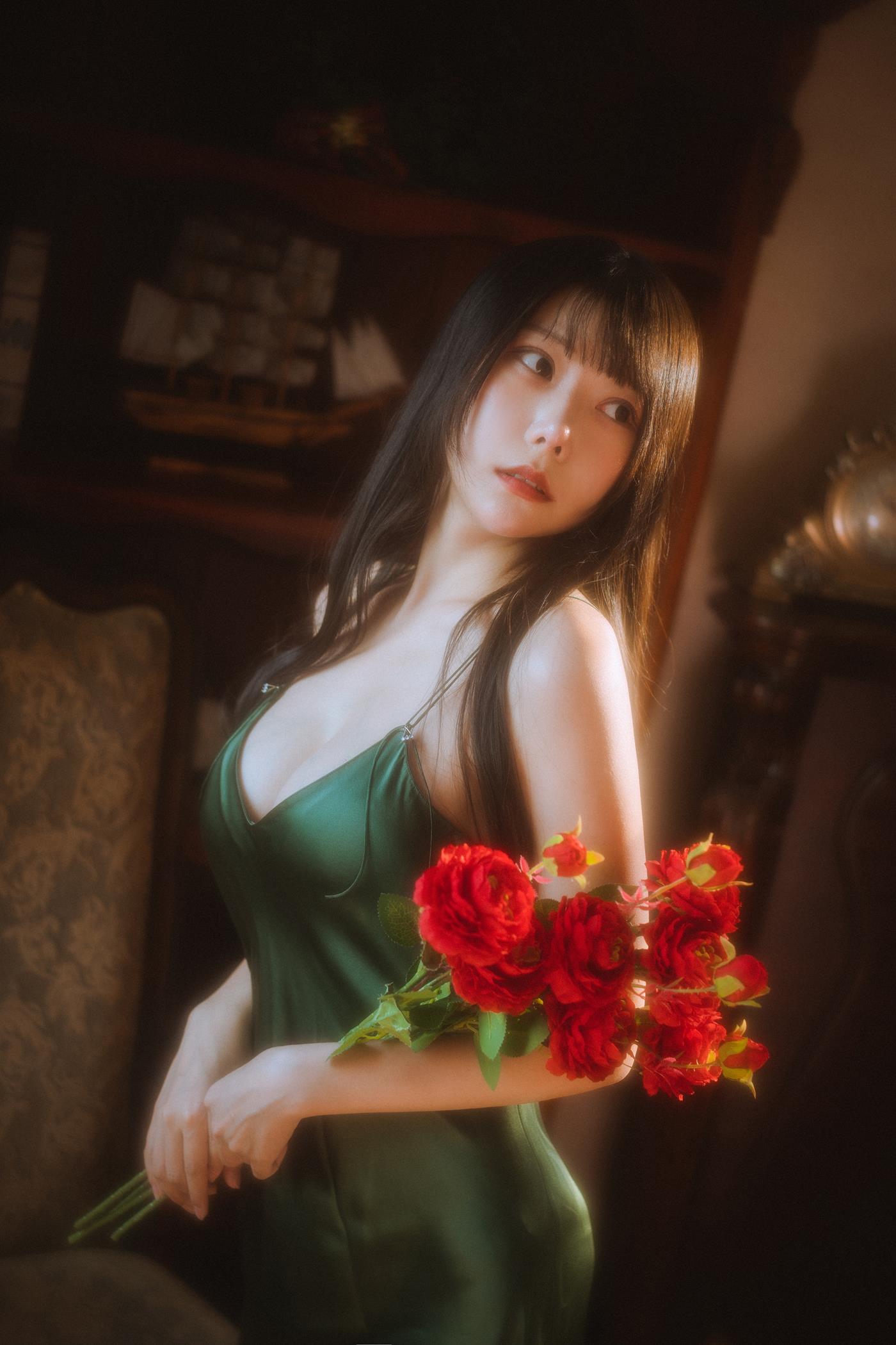 图片[34]-网紅Coser@香草喵露露  杨枝甘露 绿色连衣裙 [45P] – 速更版-美库