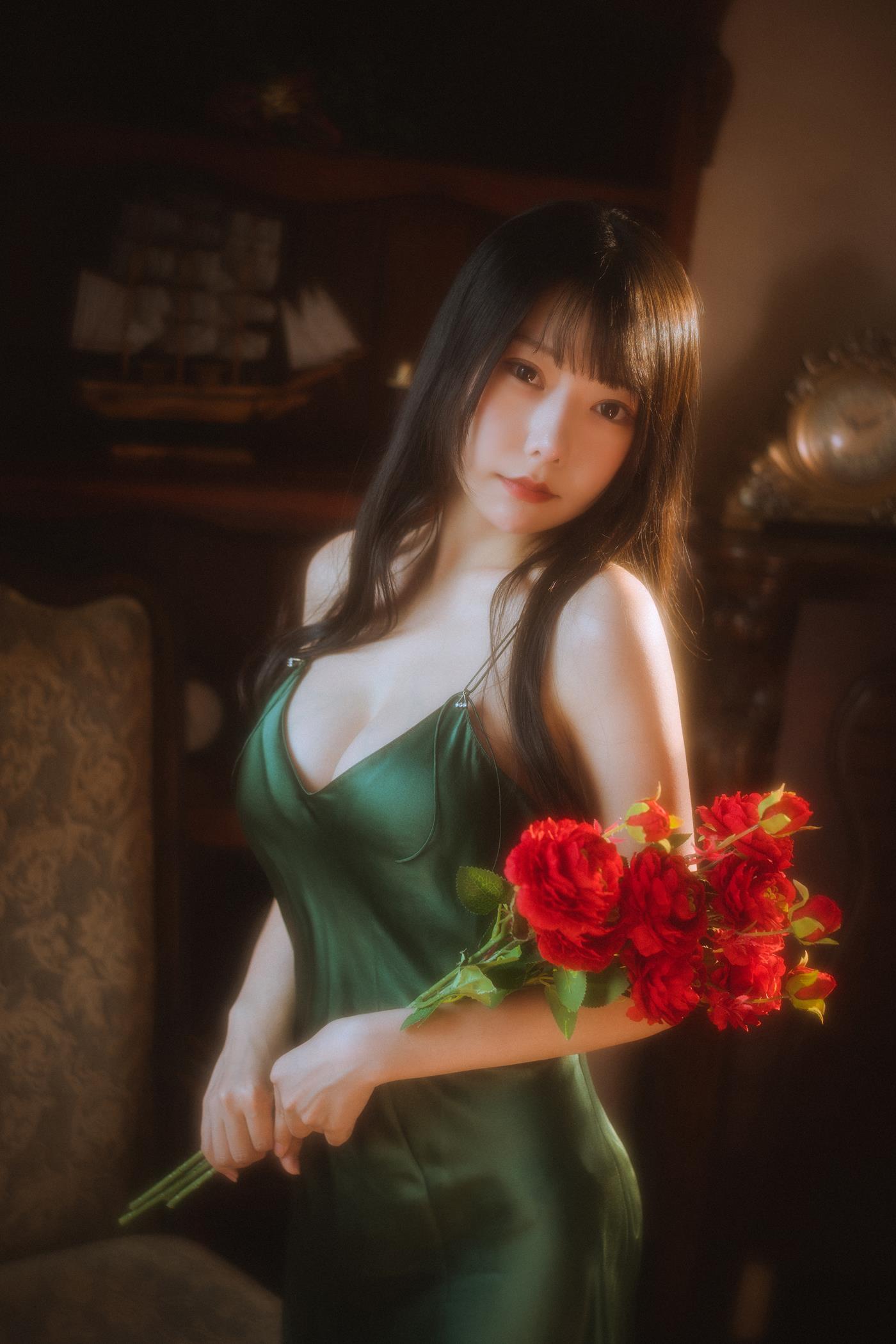 图片[36]-网紅Coser@香草喵露露  杨枝甘露 绿色连衣裙 [45P] – 速更版-美库